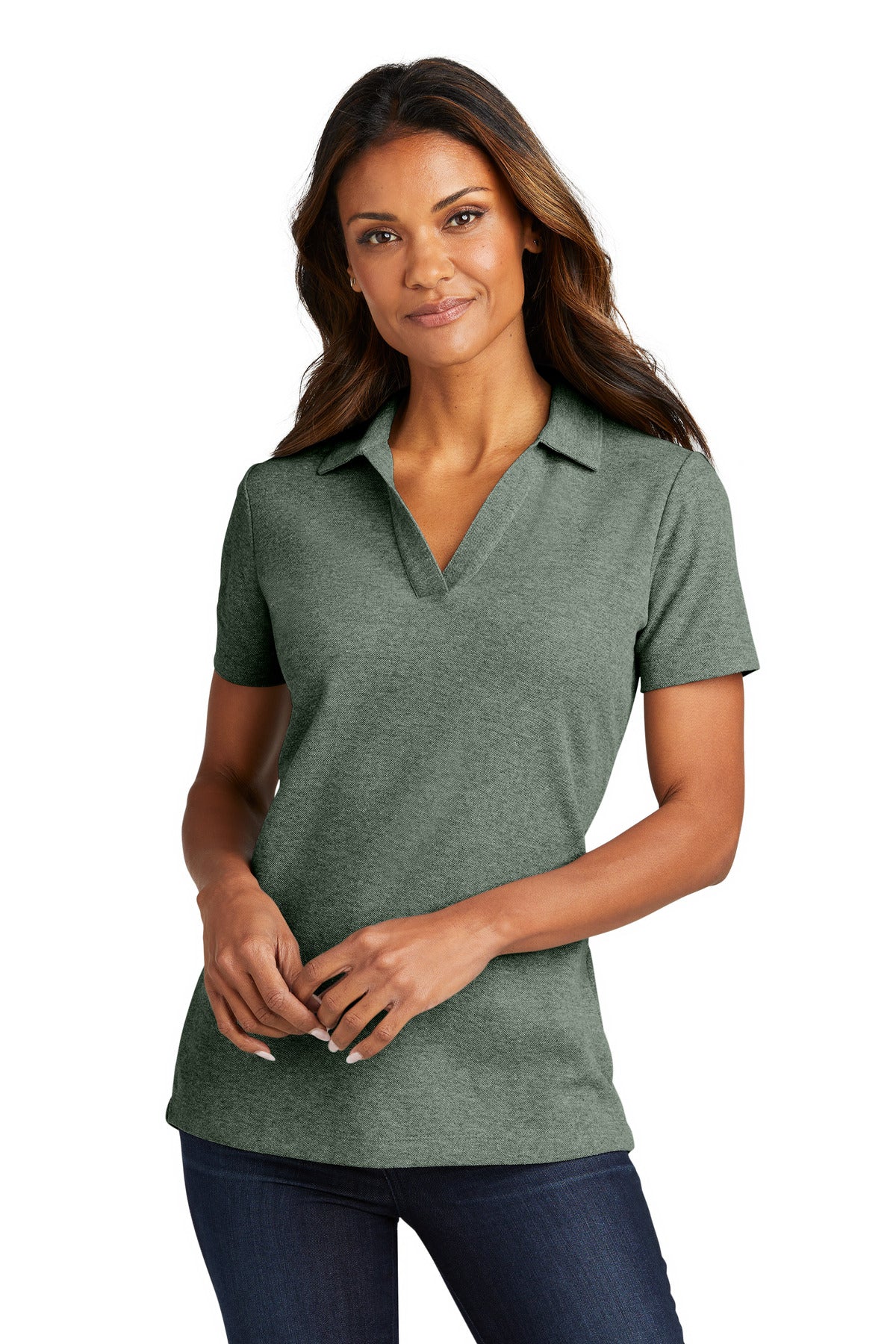 Custom Embroidered - Port Authority© Women's C-FREE© Cotton Blend Pique Polo LK867