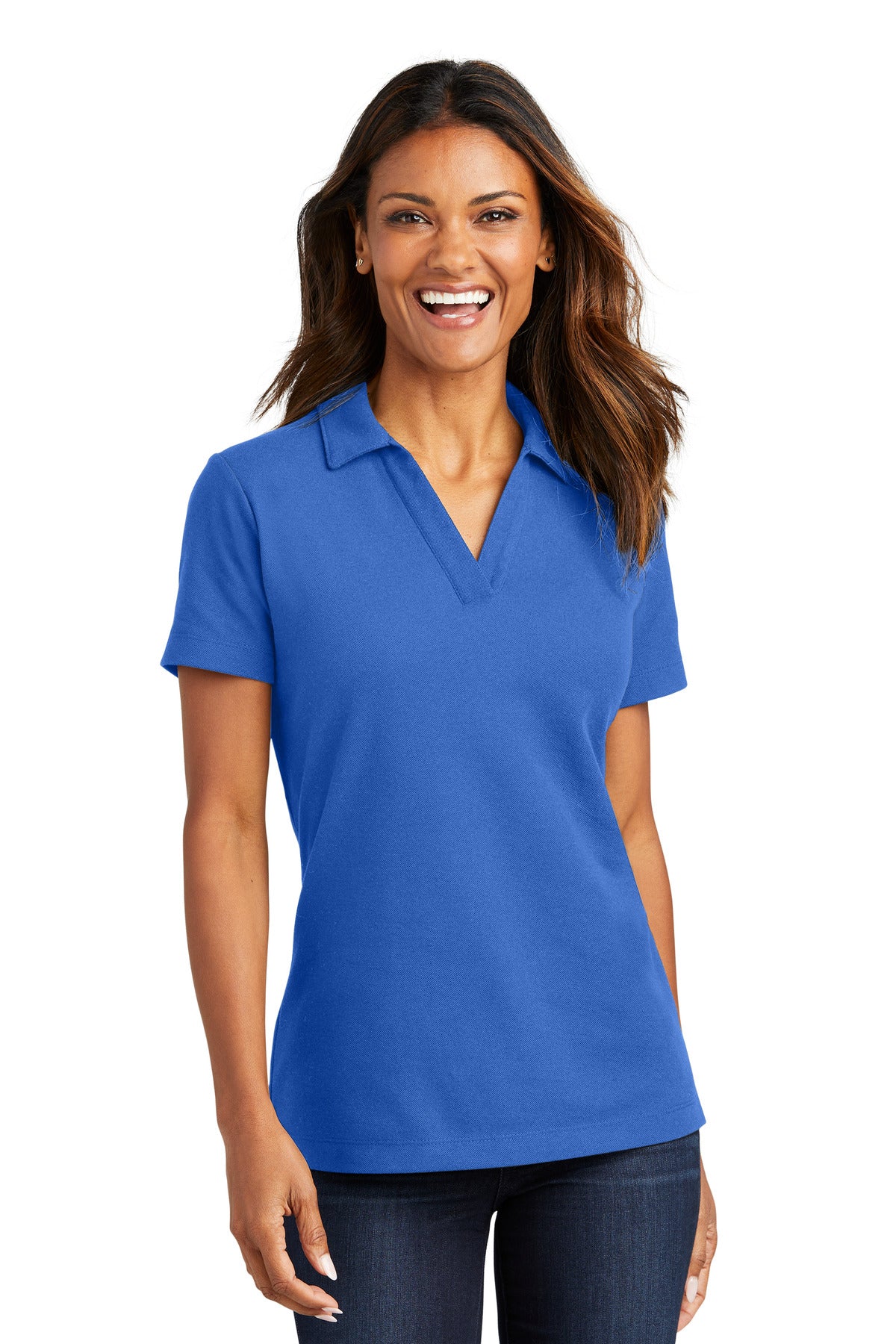 Custom Embroidered - Port Authority© Women's C-FREE© Cotton Blend Pique Polo LK867