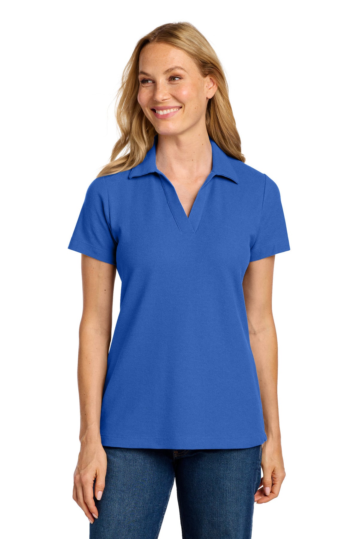 Custom Embroidery or DTF Print - Port Authority ® Women's C-FREE ® Cotton Blend Pique Polo LK867