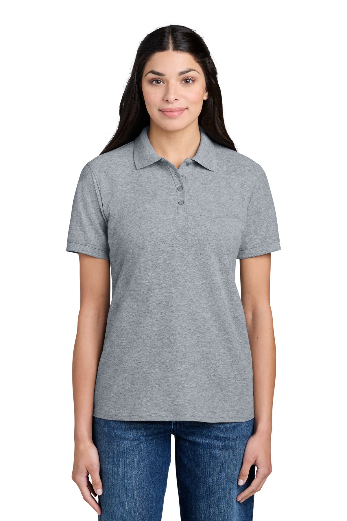 Custom Embroidery or DTF Print - Port & Co ® Women's Core Blend Pique Polo. LKP155