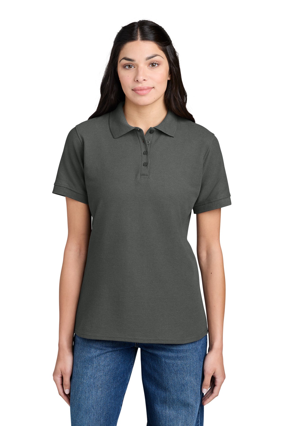 Custom Embroidery or DTF Print - Port & Co ® Women's Core Blend Pique Polo. LKP155