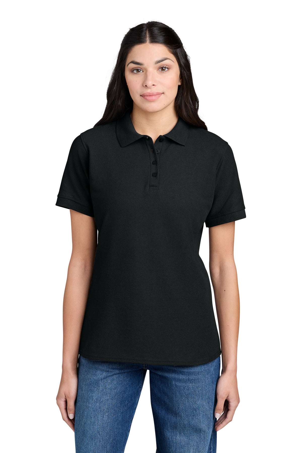 Custom Embroidery or DTF Print - Port & Co ® Women's Core Blend Pique Polo. LKP155