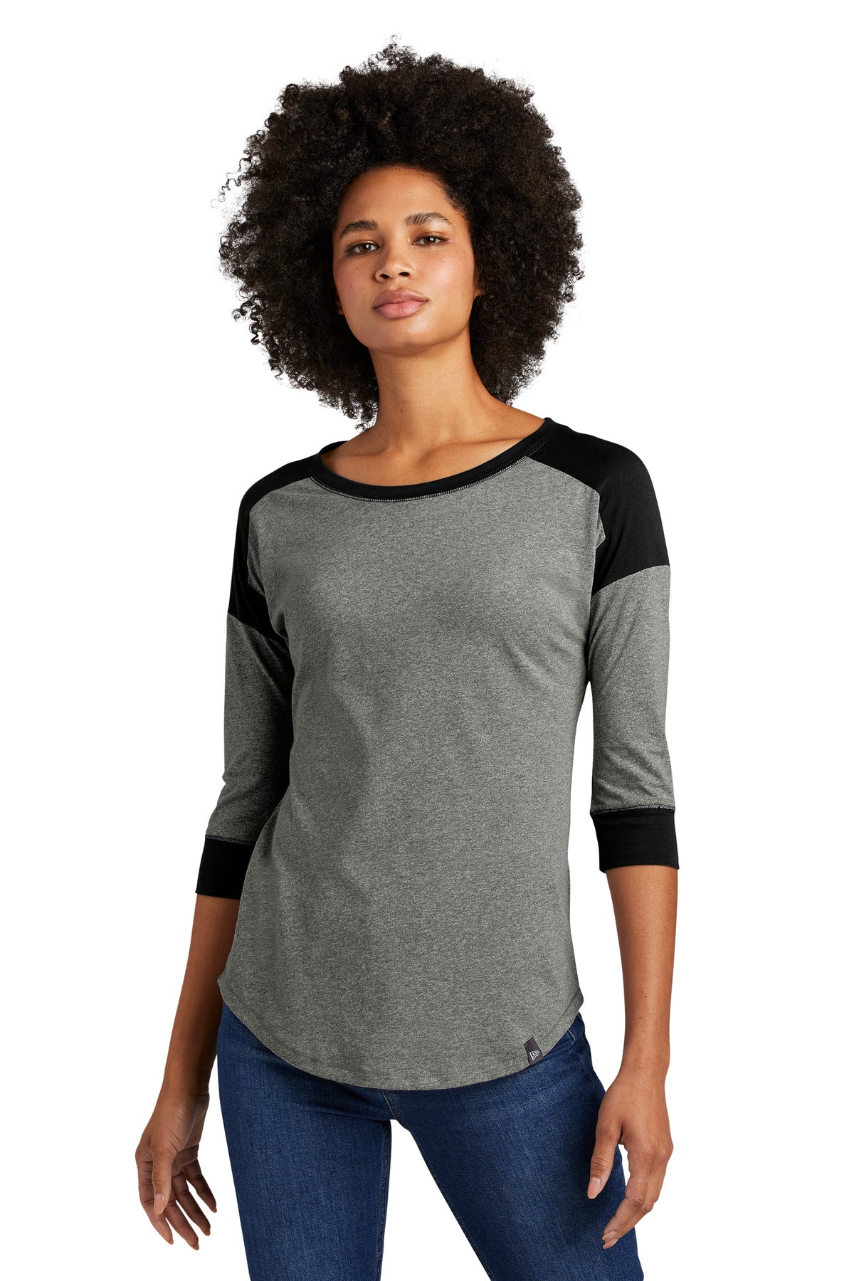 Custom Embroidery - New Era ® Women's Heritage Blend 3/4-Sleeve Baseball Raglan Tee. LNEA104