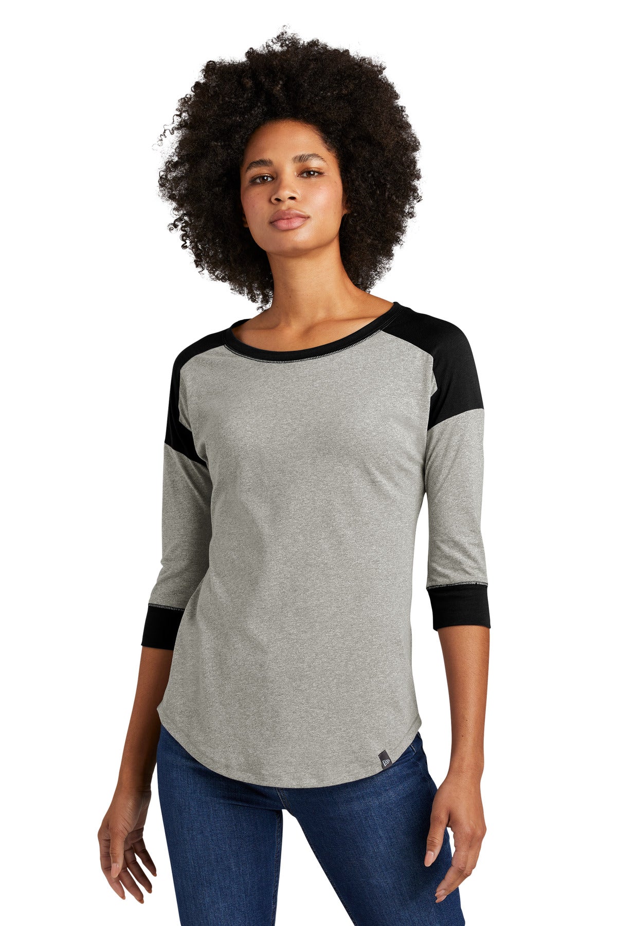 Custom Embroidery - New Era ® Women's Heritage Blend 3/4-Sleeve Baseball Raglan Tee. LNEA104