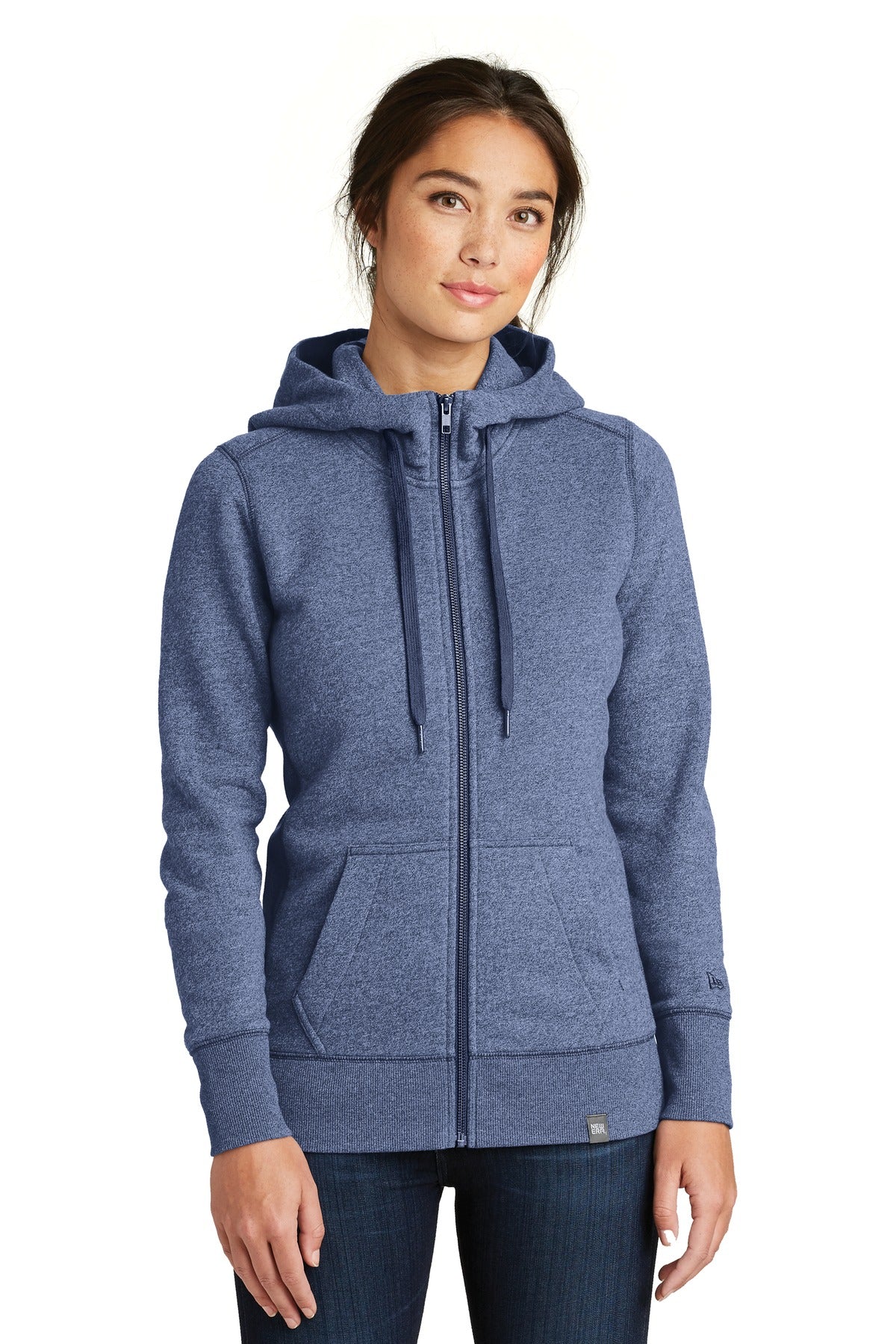 Custom Embroidery - New Era ® Women's French Terry Full-Zip Hoodie. LNEA502