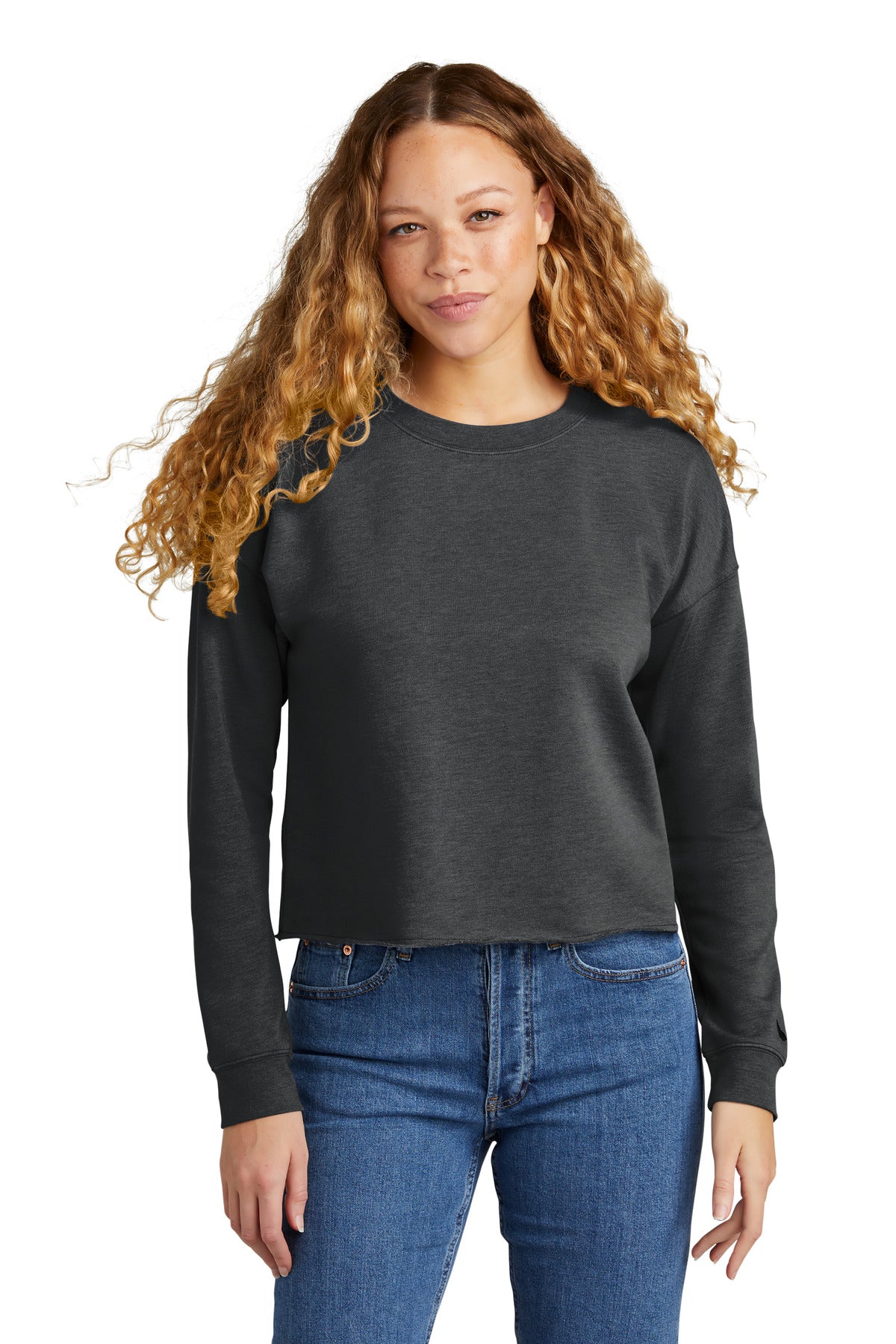 Custom Embroidery - New Era ® Women's Tri-Blend Fleece Crop Crew LNEA514