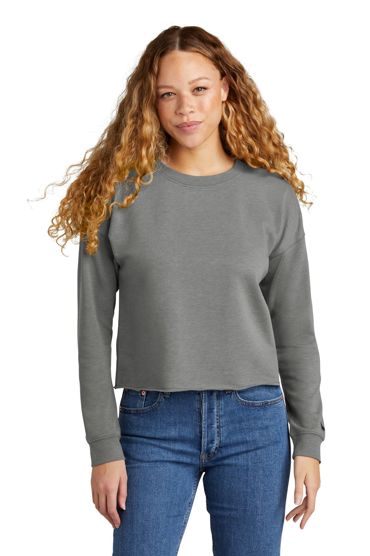 Custom Embroidery - New Era ® Women's Tri-Blend Fleece Crop Crew LNEA514