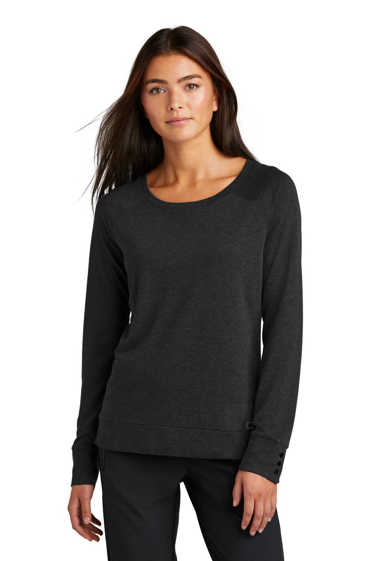 Custom Embroidered or DTF Print on OGIO ® Women's Command Long Sleeve Scoop Neck LOG150