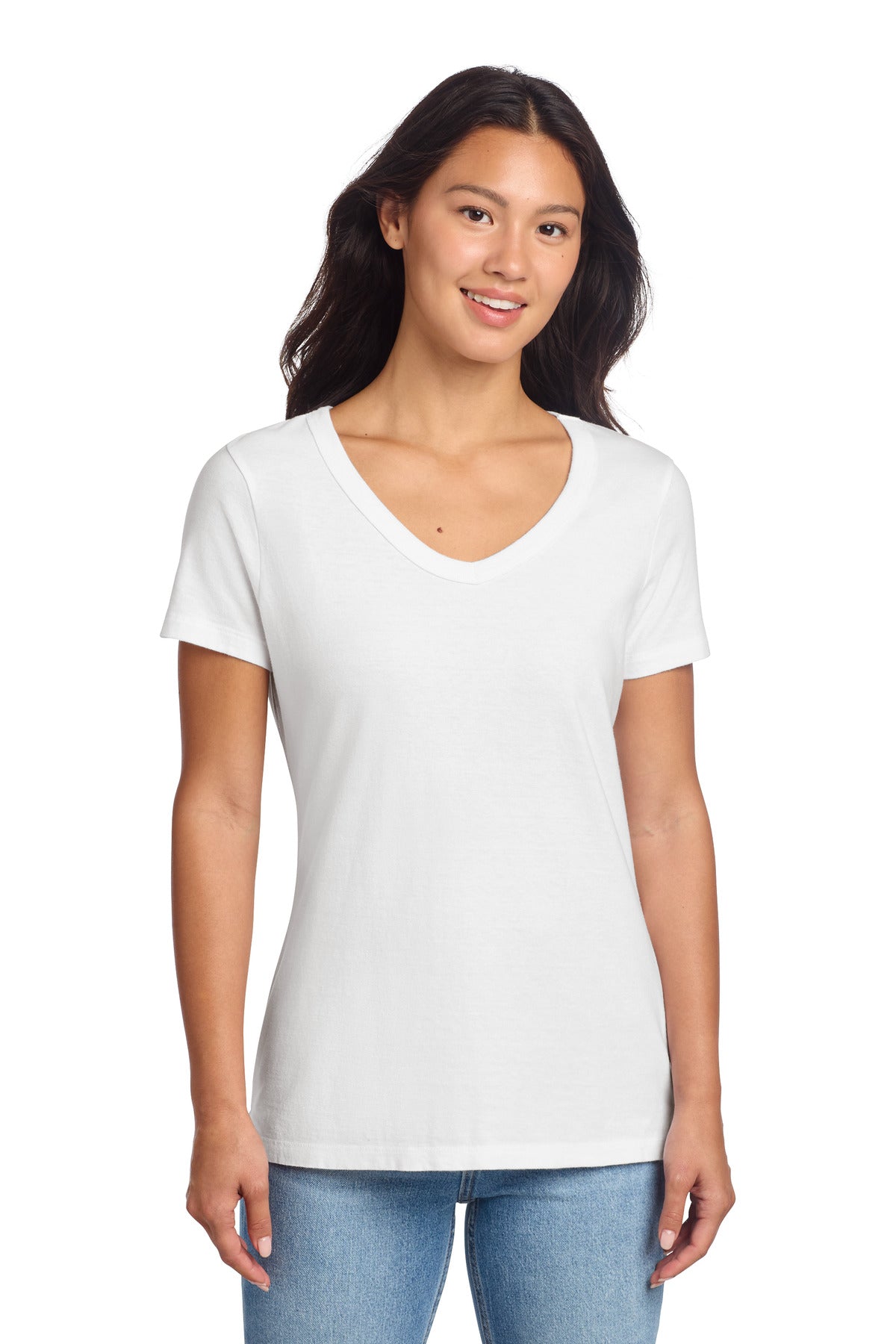 Custom Embroidery or DTF Print - Port & Co ® Women's Beach Wash ® Garment-Dyed V-Neck Tee LPC099V