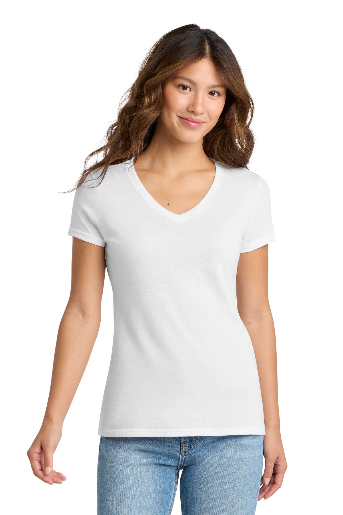 Custom Embroidery or DTF Print - Port & Co ® Women's Tri-Blend V-Neck Tee. LPC330V
