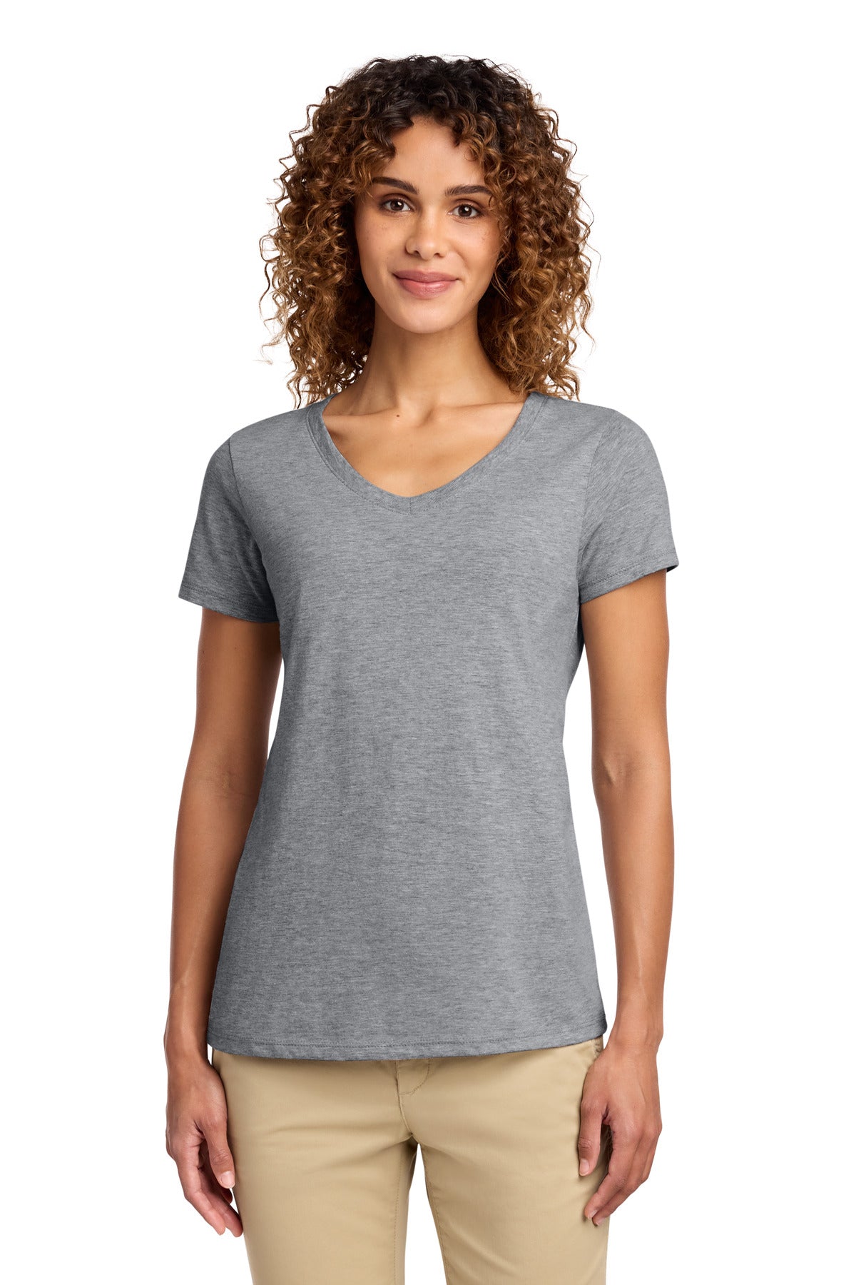 Custom Embroidery or DTF Print - Port & Co ® Women's Fan Favorite V-Neck Tee. LPC450V