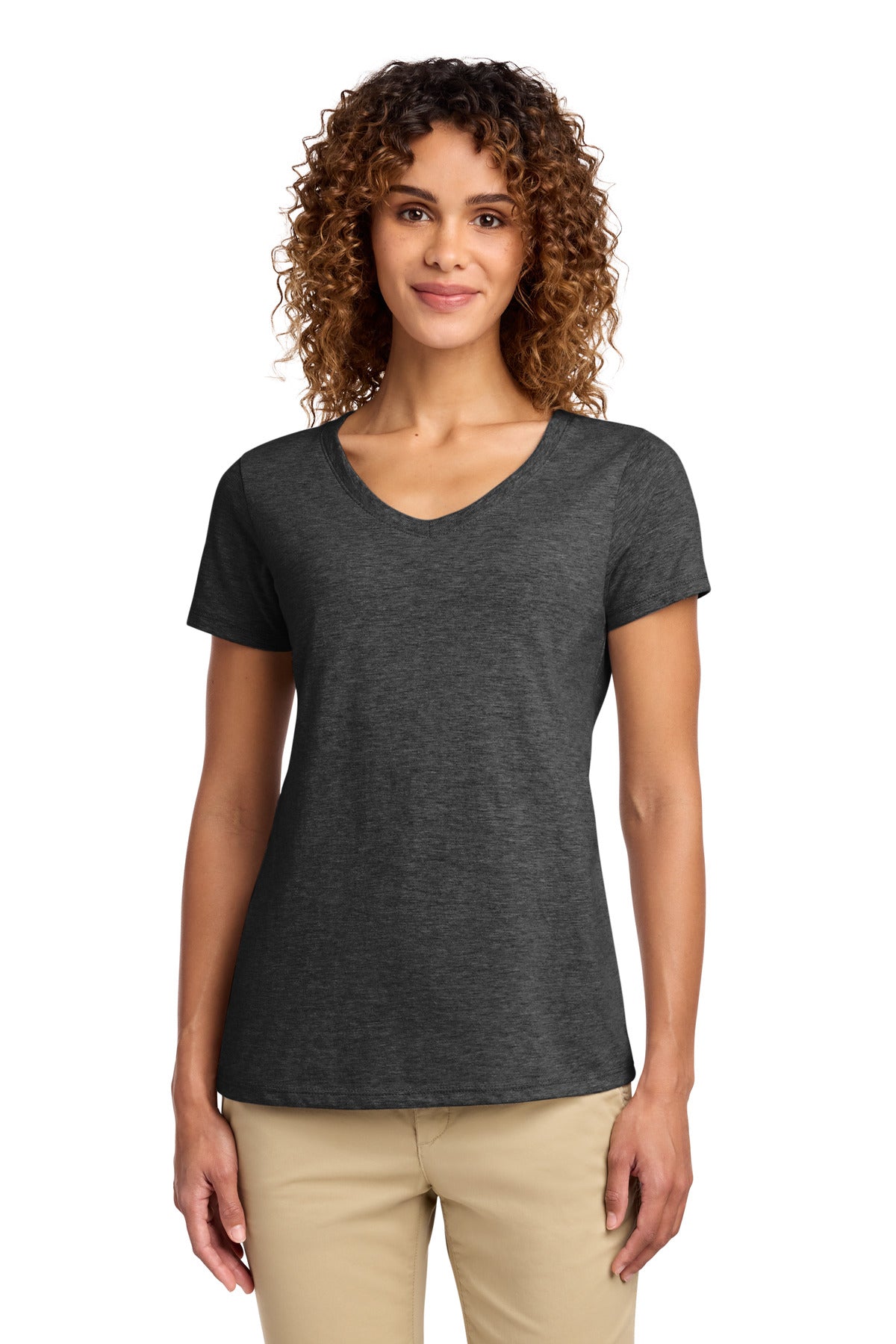 Custom Embroidery or DTF Print - Port & Co ® Women's Fan Favorite V-Neck Tee. LPC450V
