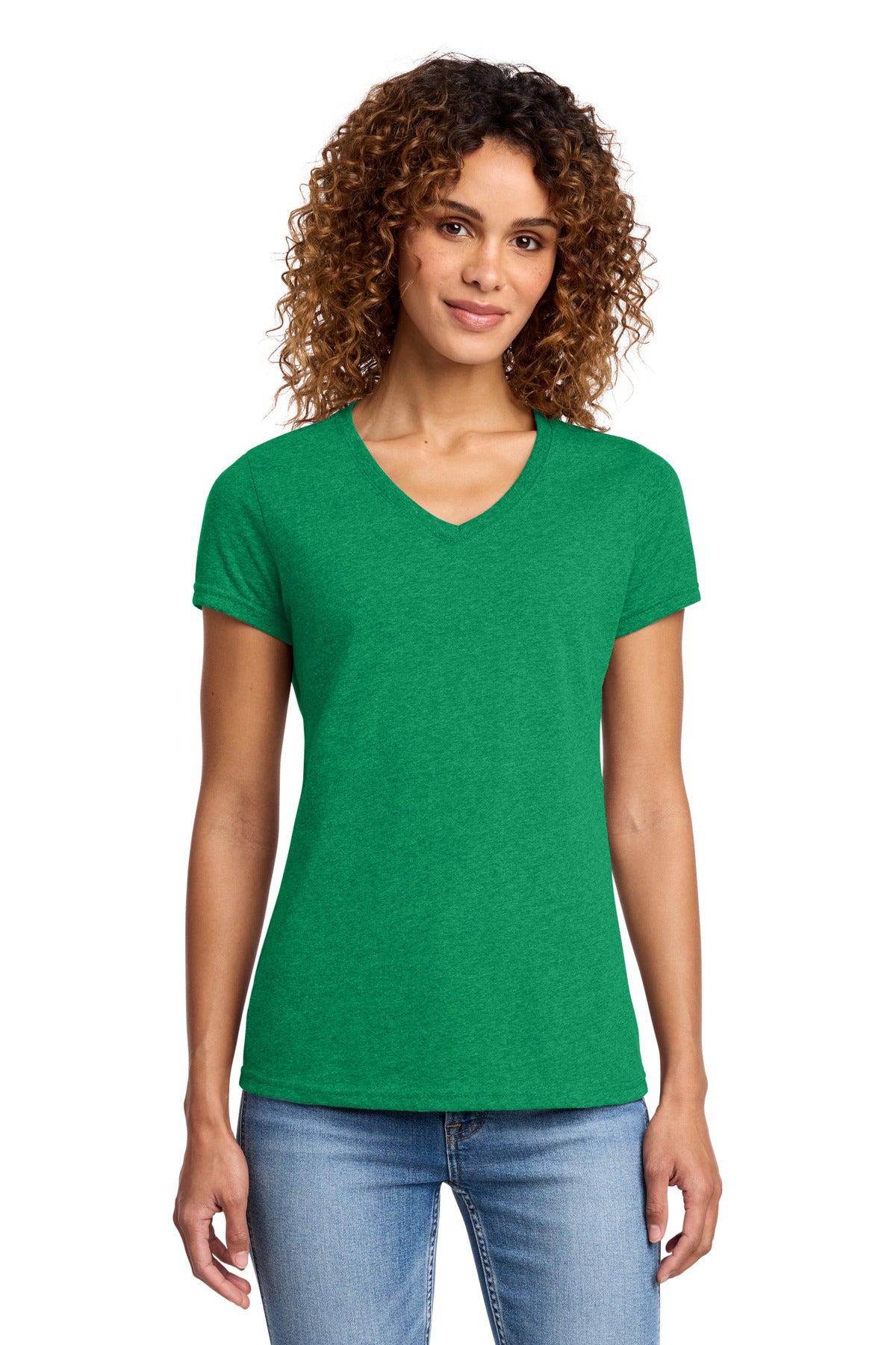 Custom Embroidery or DTF Print - Port & Co ® Women's Fan Favorite ™ Blend V-Neck Tee. LPC455V