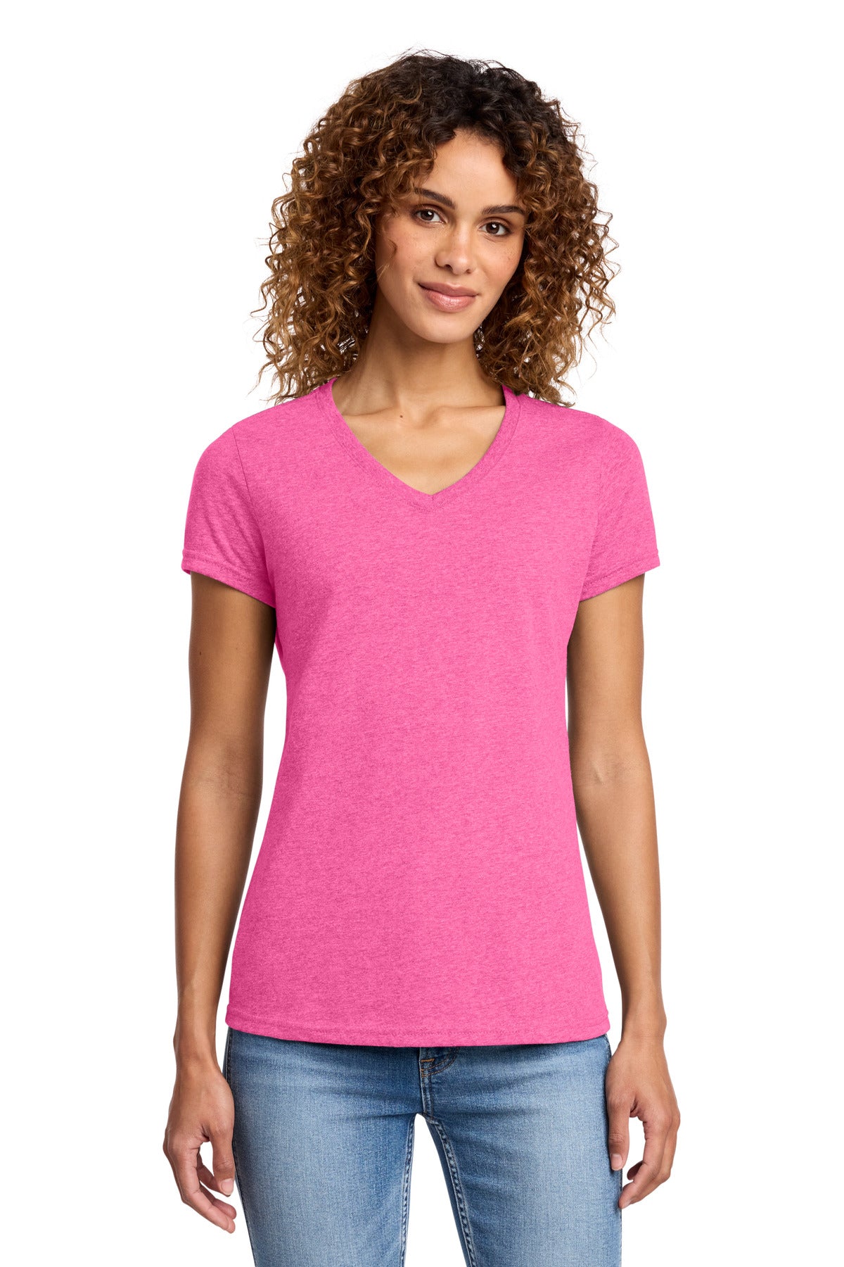 Custom Embroidery or DTF Print - Port & Co ® Women's Fan Favorite ™ Blend V-Neck Tee. LPC455V