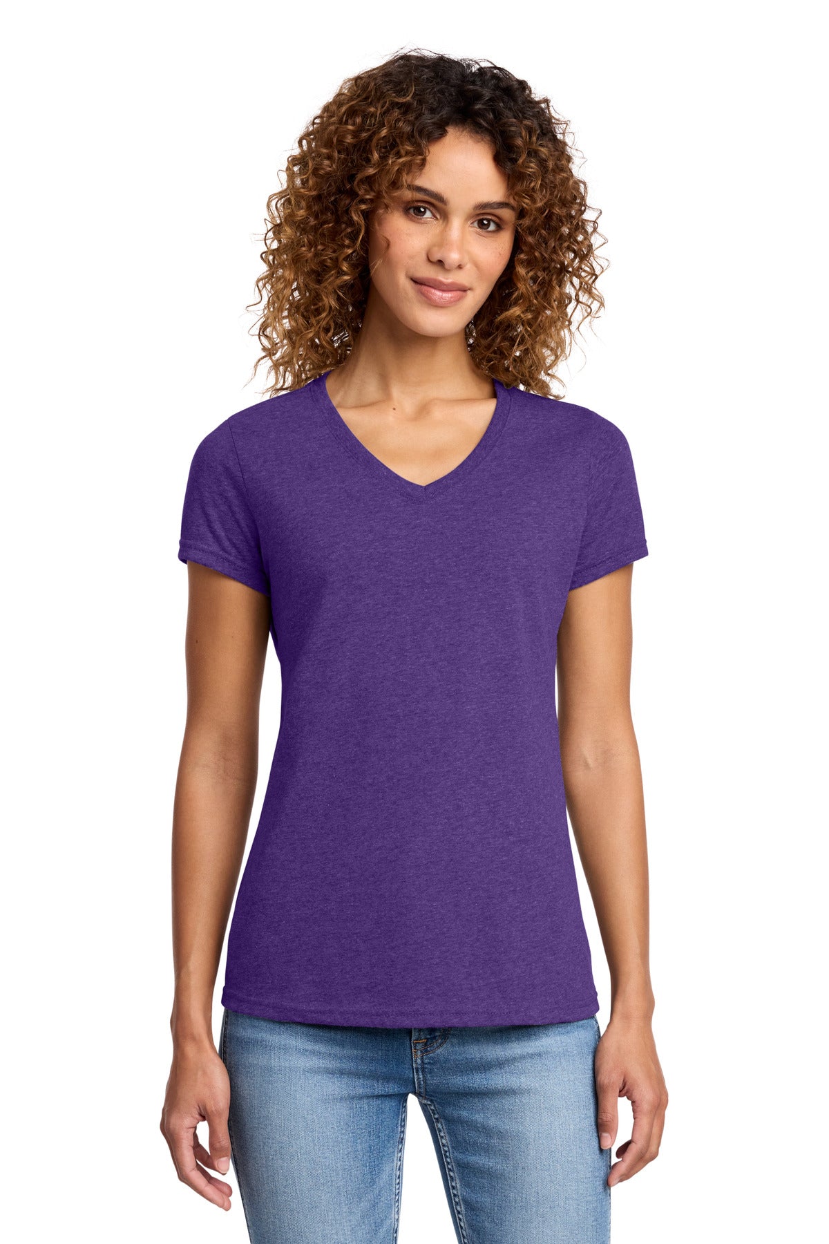 Custom Embroidery or DTF Print - Port & Co ® Women's Fan Favorite ™ Blend V-Neck Tee. LPC455V