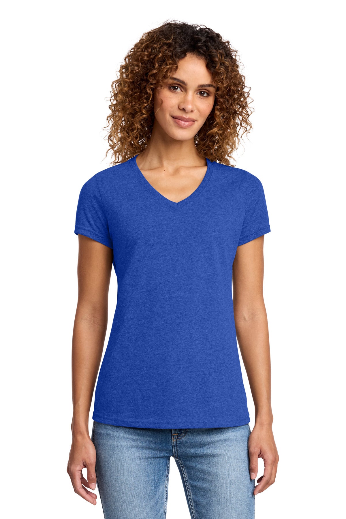 Custom Embroidery or DTF Print - Port & Co ® Women's Fan Favorite ™ Blend V-Neck Tee. LPC455V
