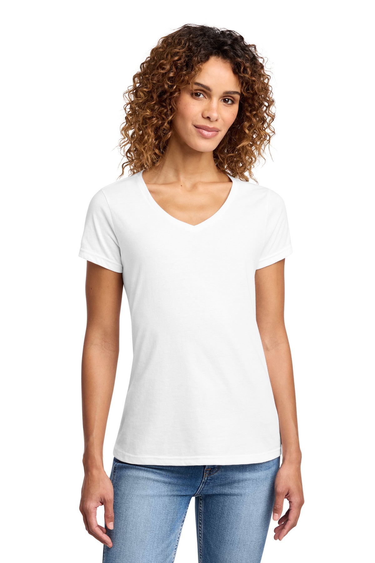 Custom Embroidery or DTF Print - Port & Co ® Women's Fan Favorite ™ Blend V-Neck Tee. LPC455V
