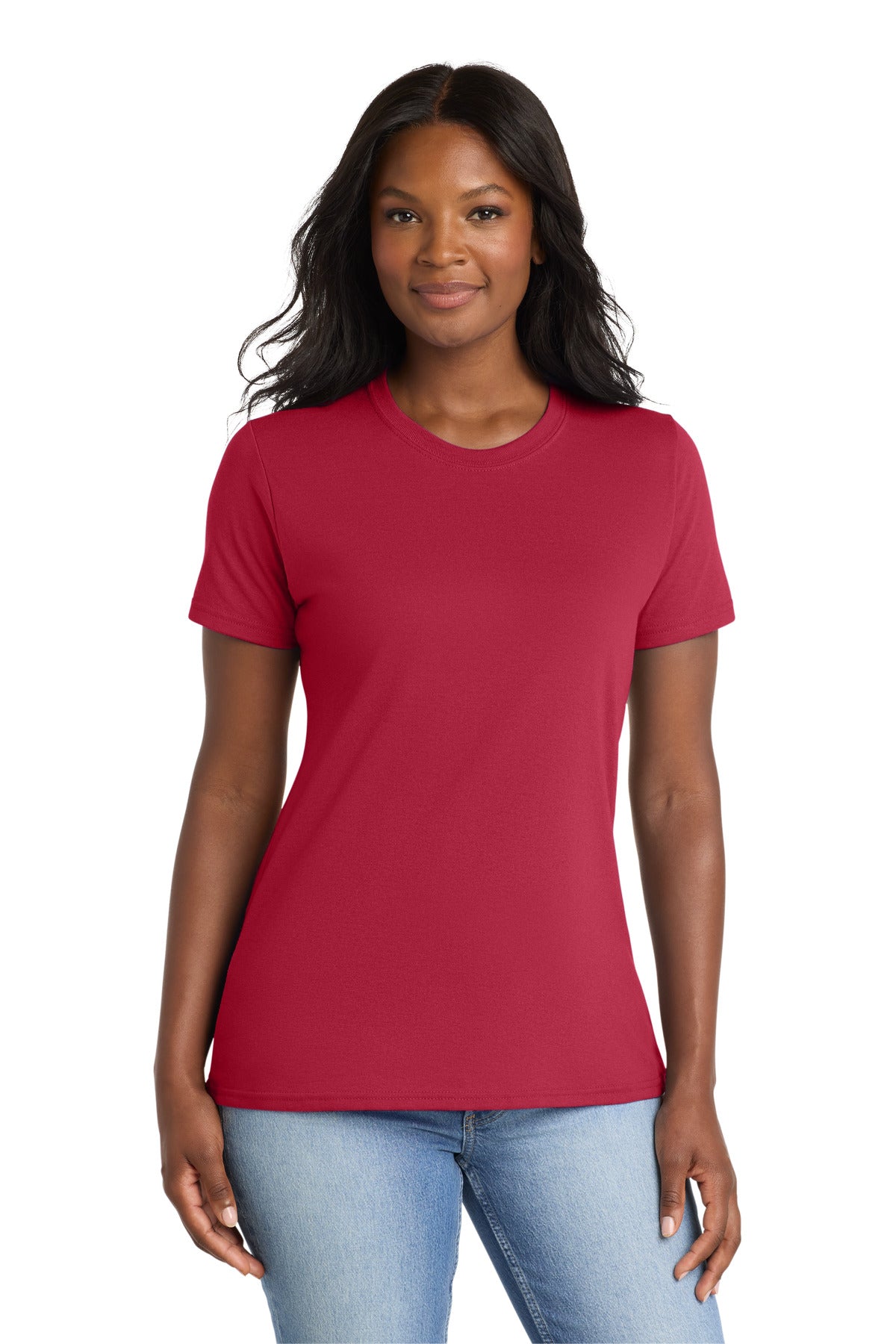 Custom Embroidery or DTF Print - Port & Co ® Women's Core Blend Tee. LPC55
