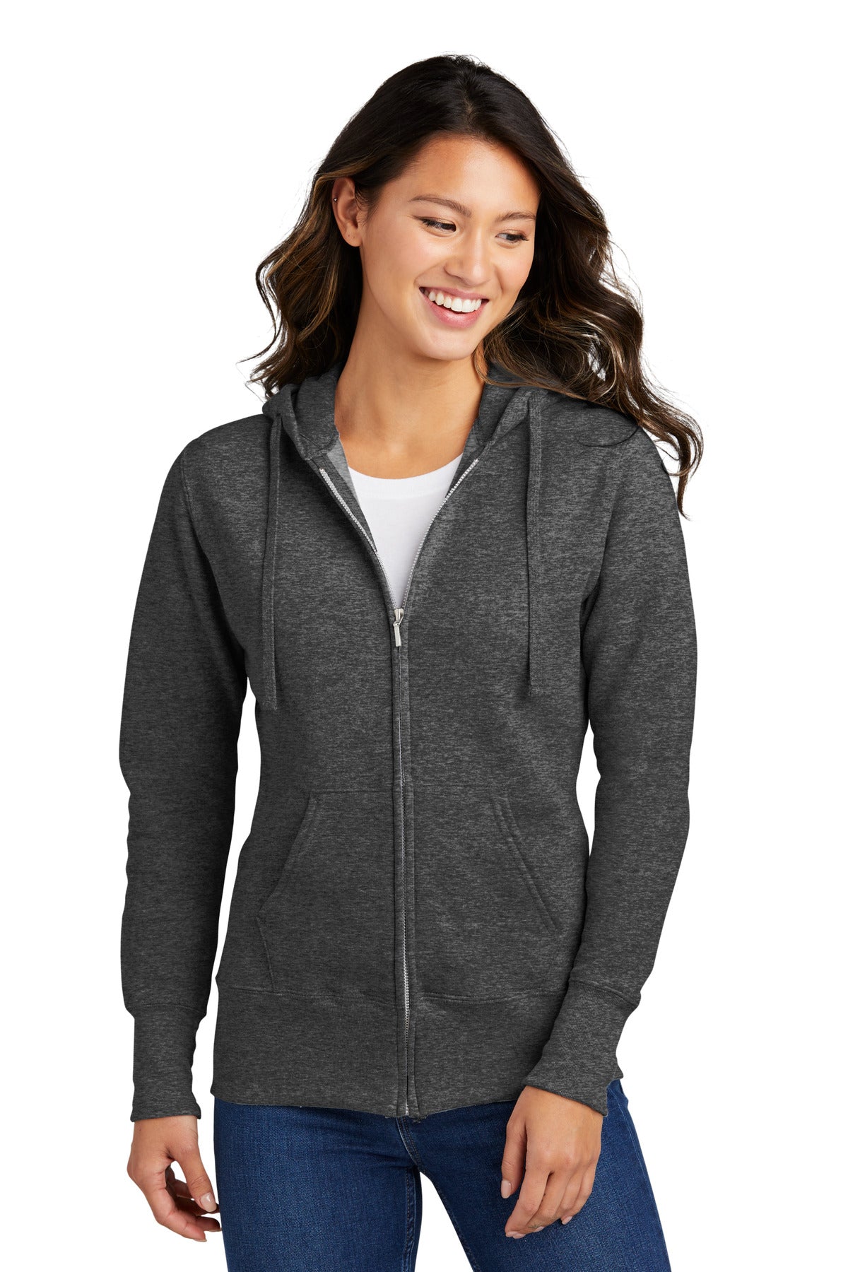 Custom Embroidered - Port & Company® Women's Core Fleece Full-Zip Hooded Sweatshirt. LPC78ZH