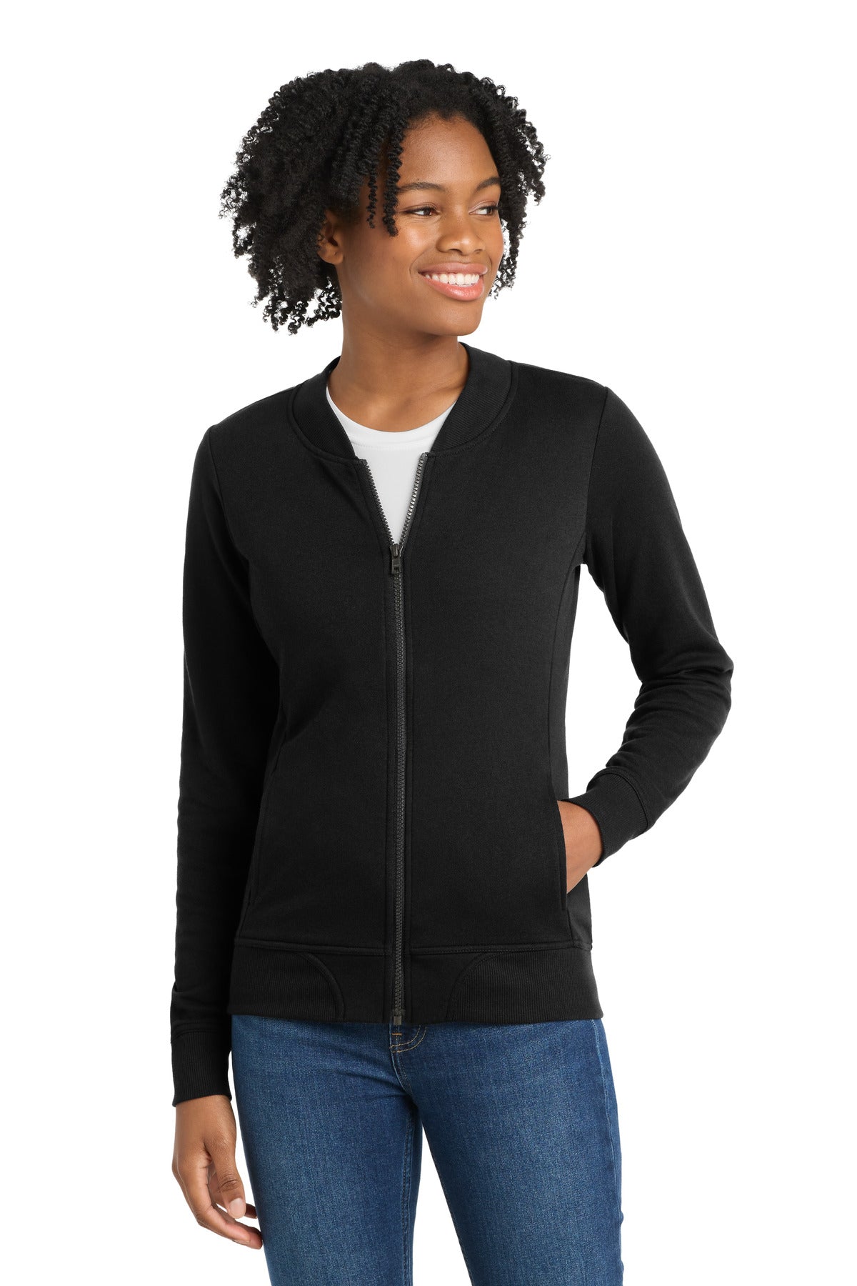 Custom Embroidery or DTF Print - Sport-Tek ® Women's Lightweight French Terry Bomber LST274