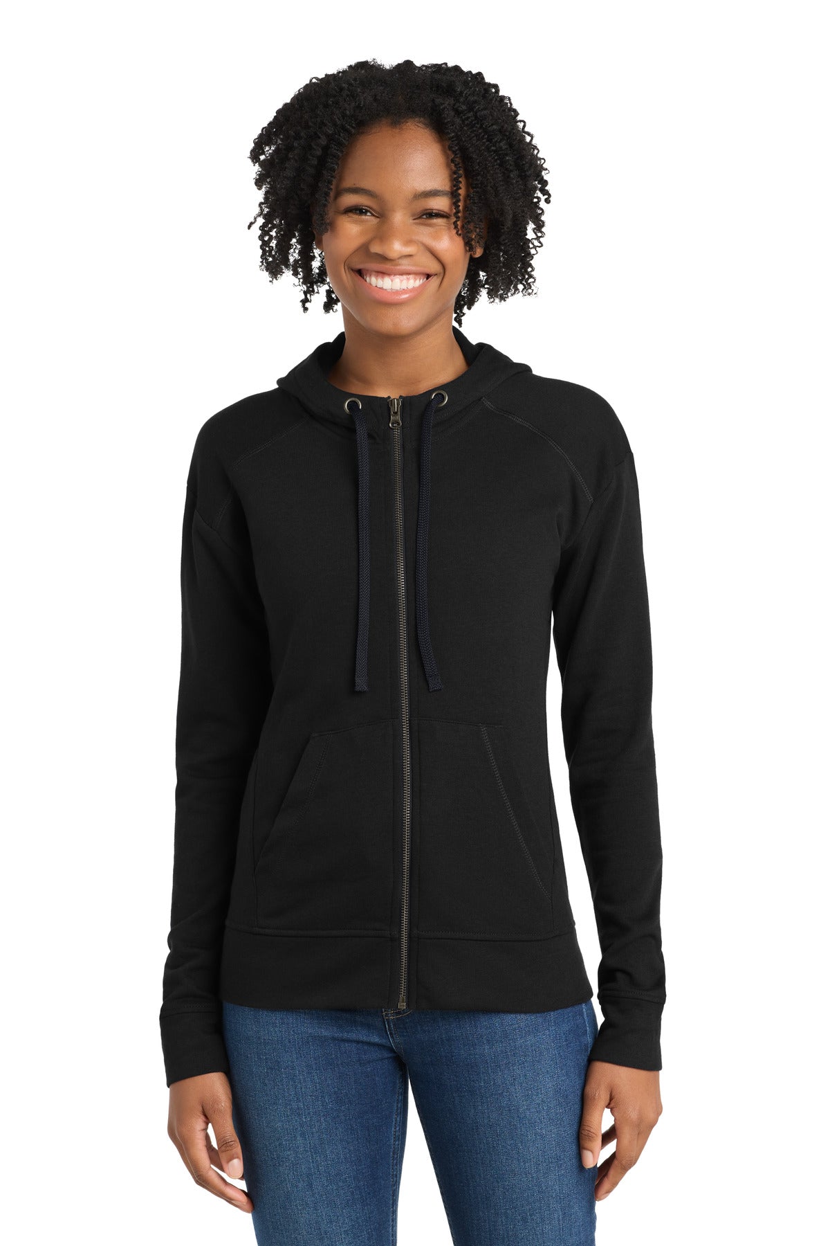 Custom Embroidery or DTF Print - Sport-Tek ® Women's PosiCharge ® Tri-Blend Wicking Fleece Full-Zip Hooded Jacket LST293