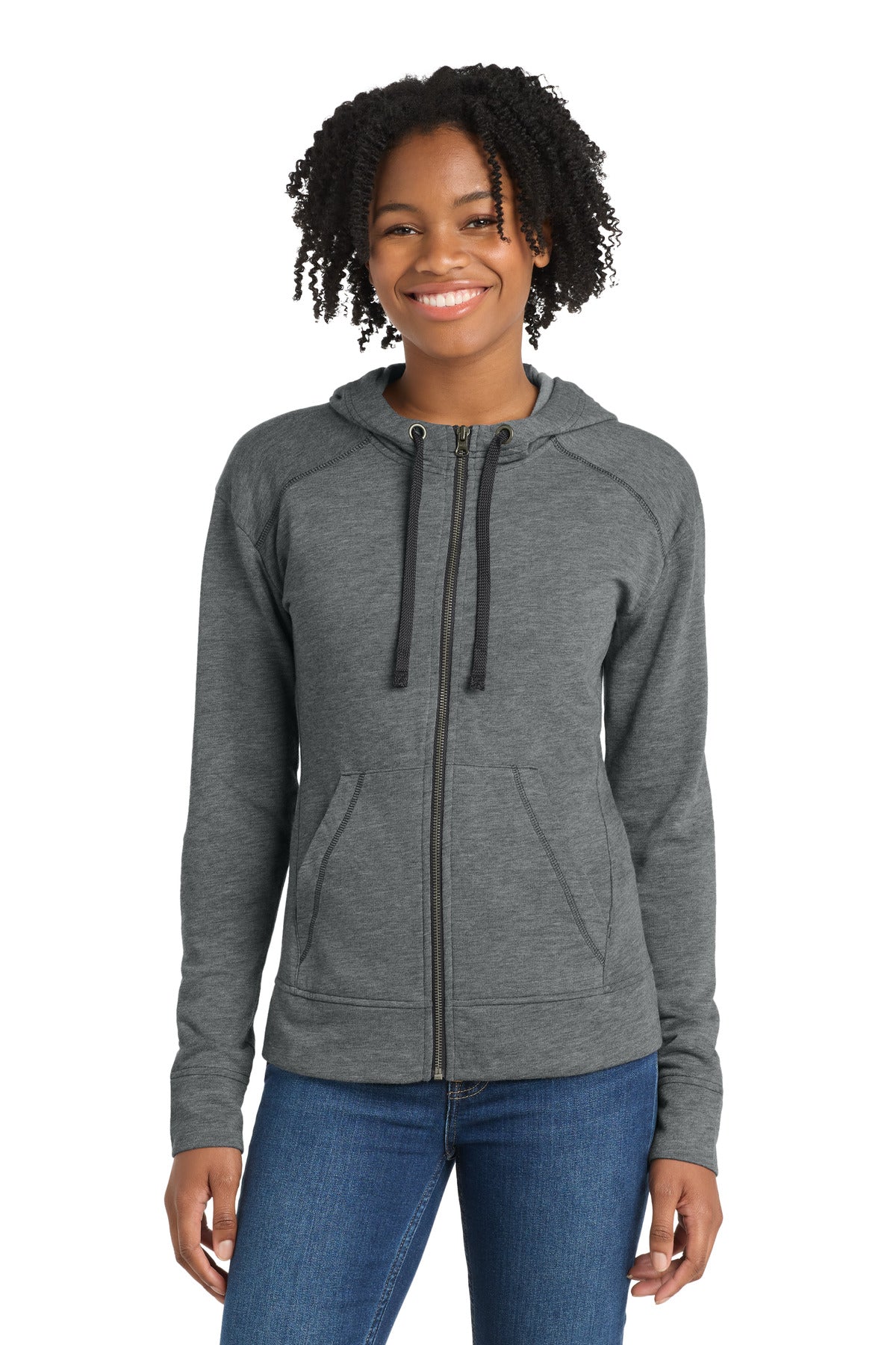 Custom Embroidery or DTF Print - Sport-Tek ® Women's PosiCharge ® Tri-Blend Wicking Fleece Full-Zip Hooded Jacket LST293