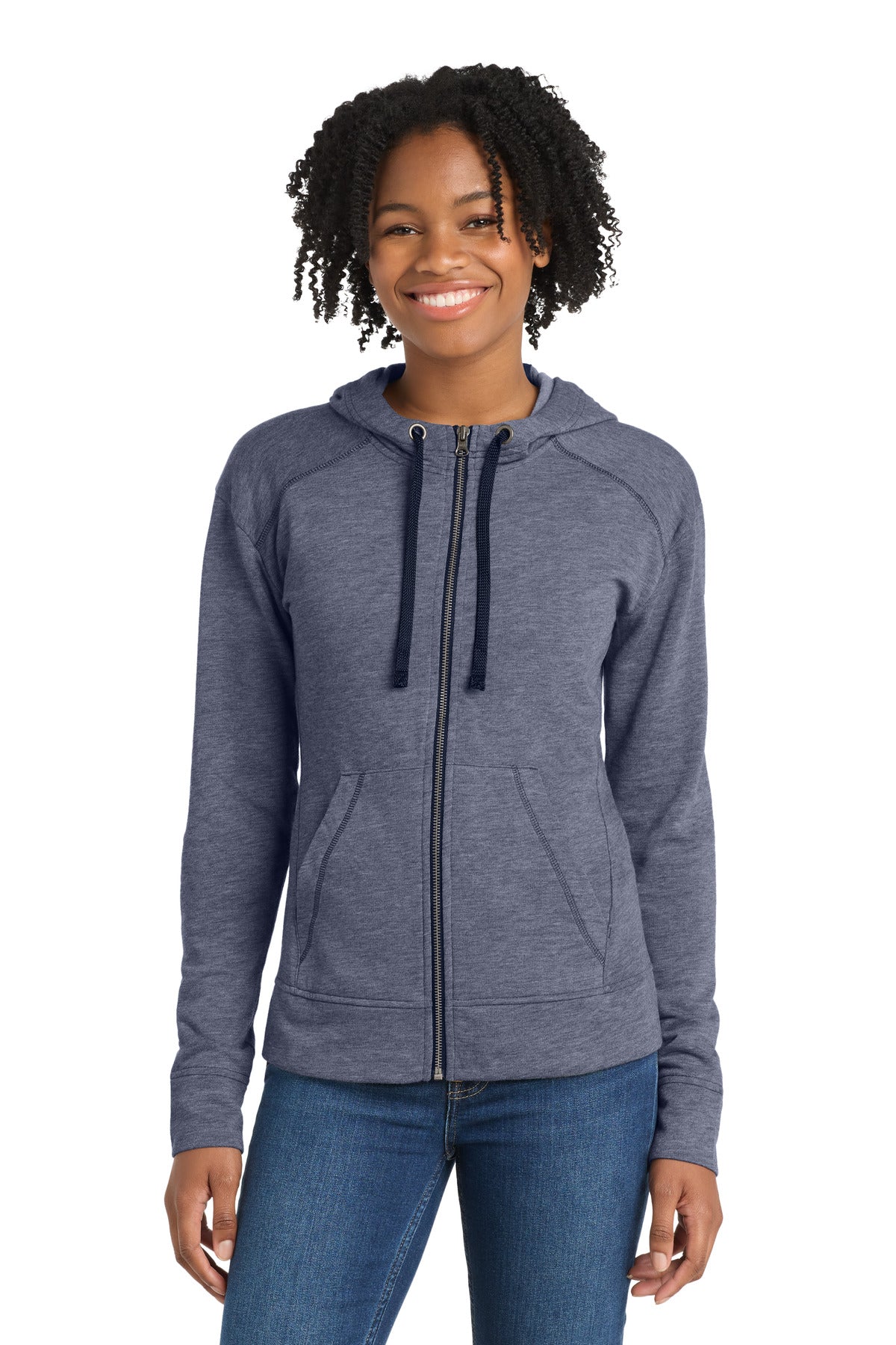 Custom Embroidery or DTF Print - Sport-Tek ® Women's PosiCharge ® Tri-Blend Wicking Fleece Full-Zip Hooded Jacket LST293