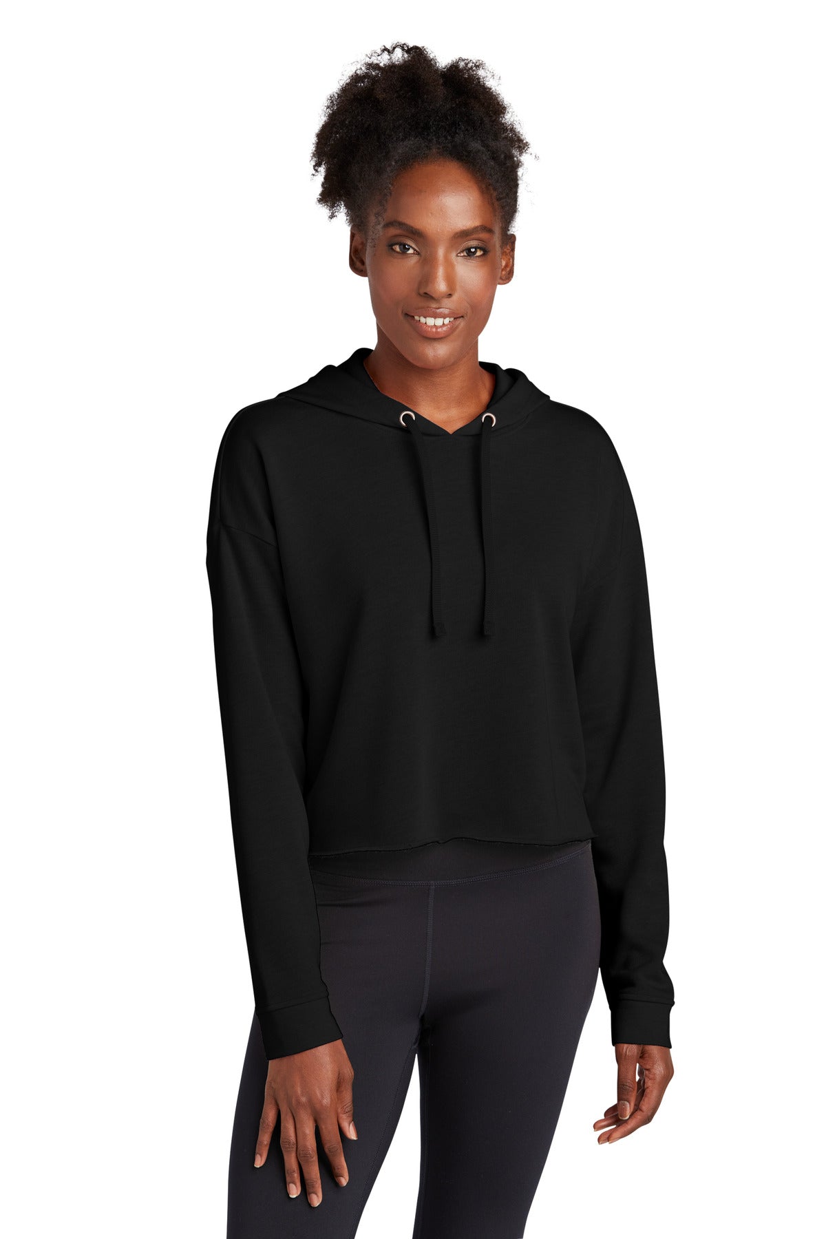 Custom Embroidered - Sport-Tek ® Ladies PosiCharge ® Tri-Blend Wicking Fleece Crop Hooded Pullover LST298