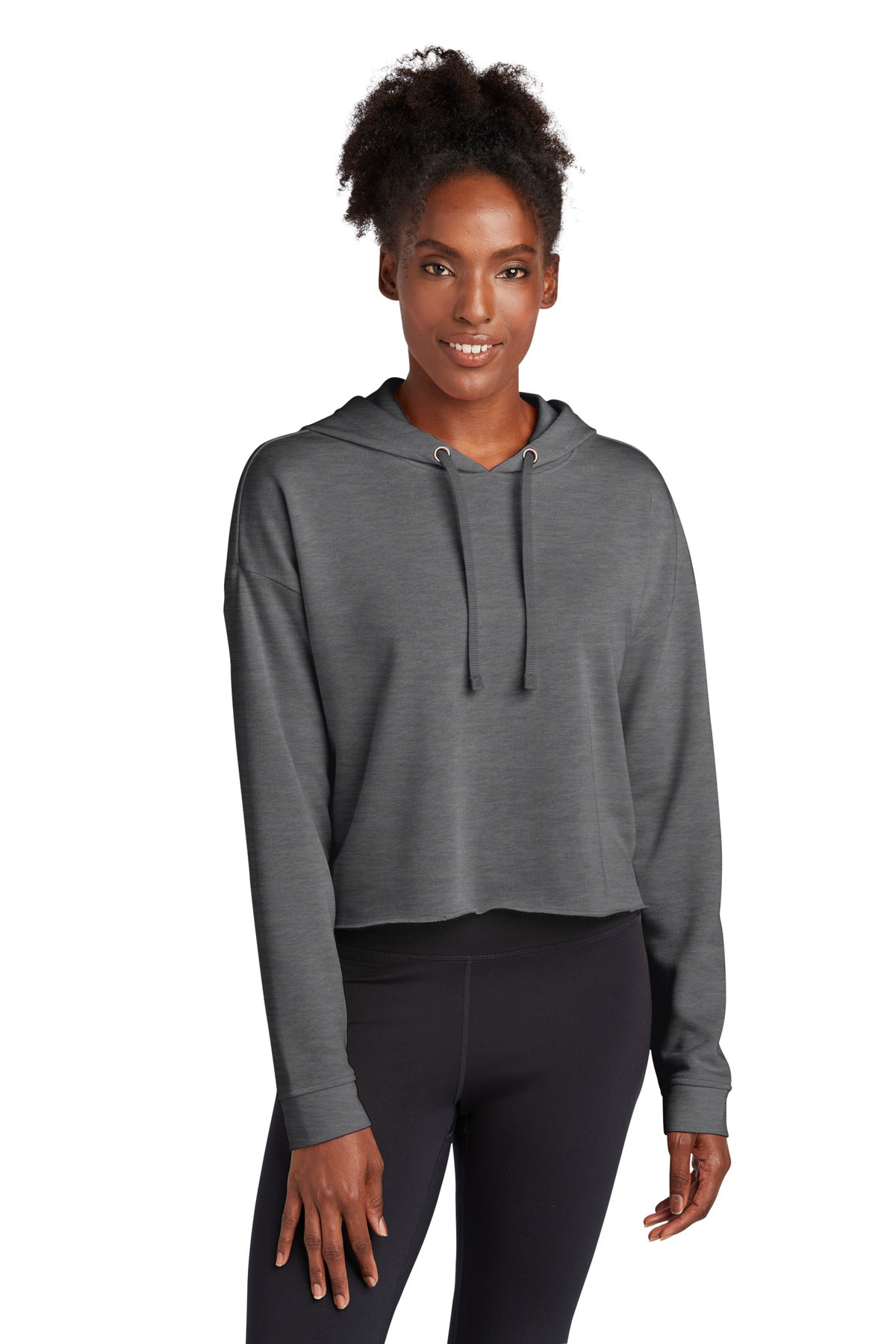Custom Embroidered - Sport-Tek ® Ladies PosiCharge ® Tri-Blend Wicking Fleece Crop Hooded Pullover LST298