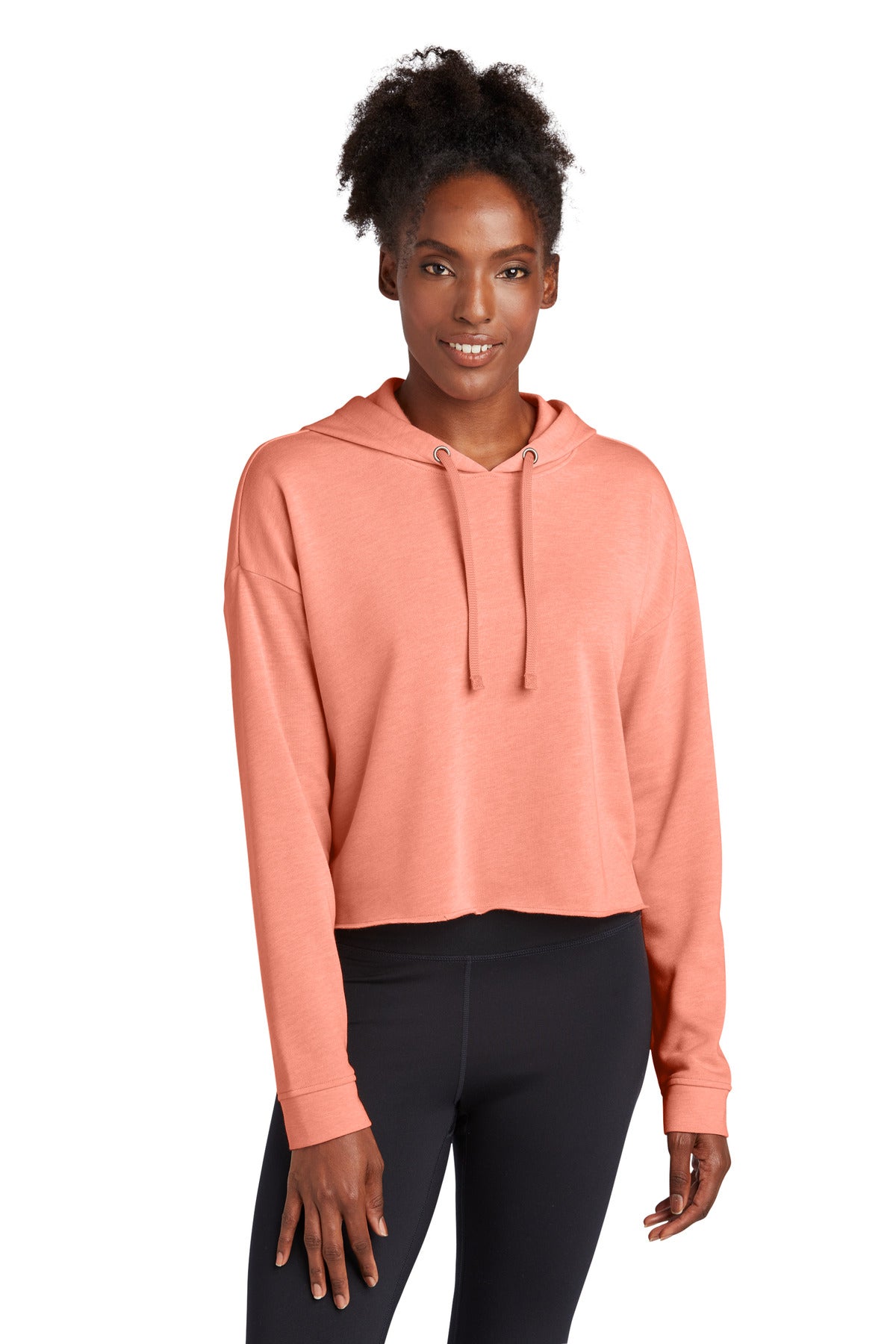 Custom Embroidered - Sport-Tek ® Ladies PosiCharge ® Tri-Blend Wicking Fleece Crop Hooded Pullover LST298