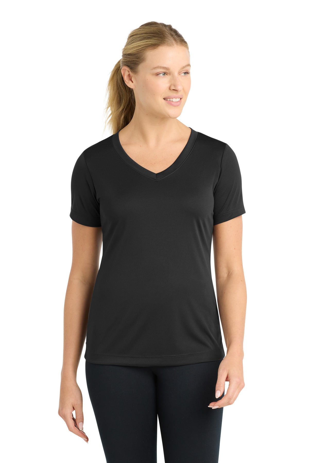 Custom Embroidery or DTF Print - Sport-Tek ® Women's PosiCharge ® Competitor™ V-Neck Tee. LST353