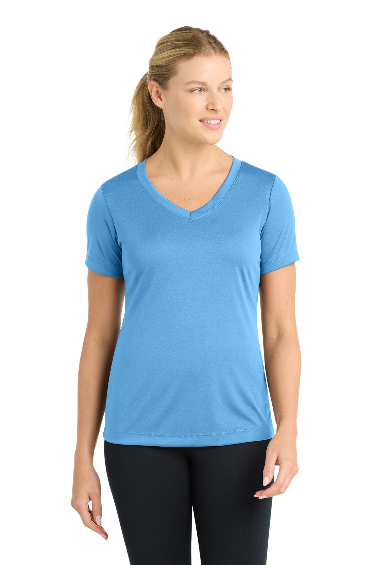 Custom Embroidery or DTF Print - Sport-Tek ® Women's PosiCharge ® Competitor™ V-Neck Tee. LST353