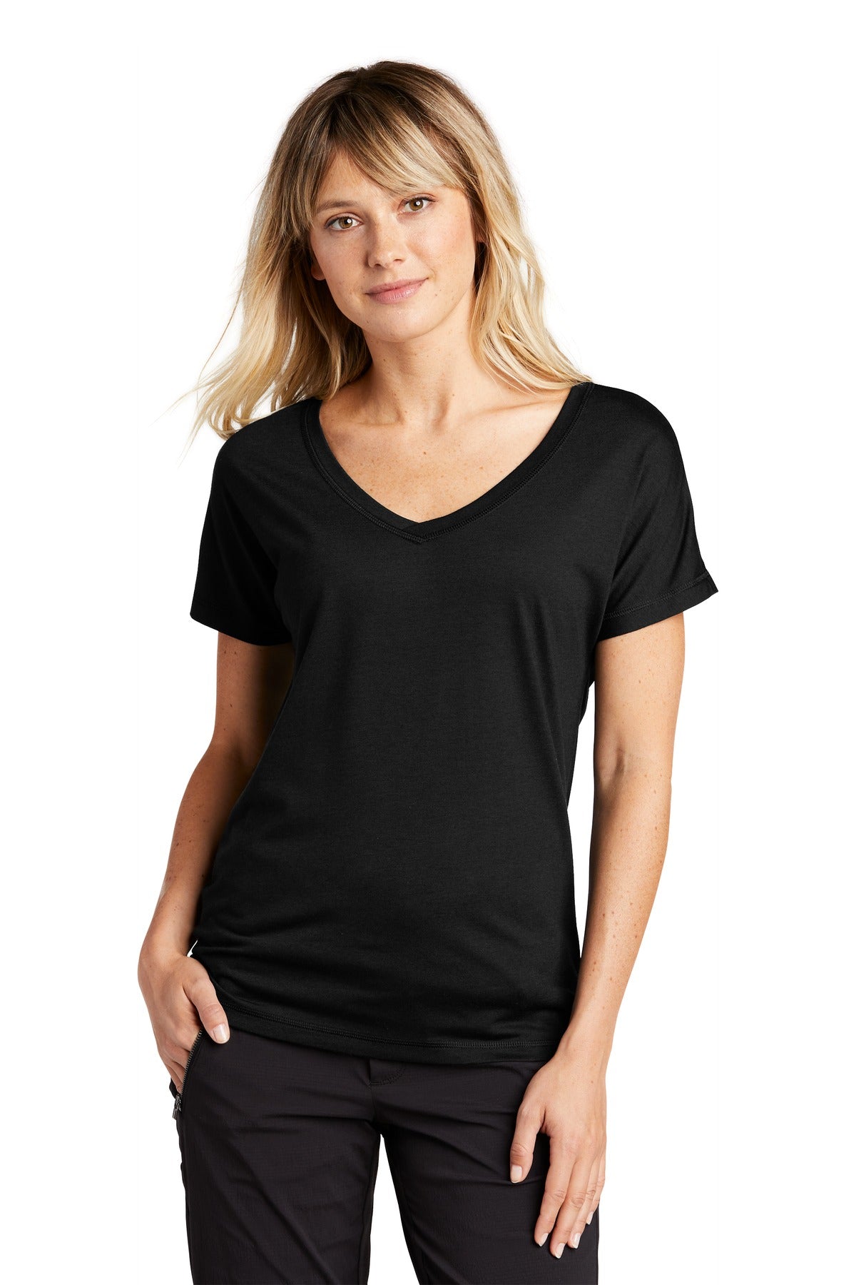 Custom Embroidered - Sport-Tek ® Ladies PosiCharge ® Tri-Blend Wicking Dolman Tee. LST401