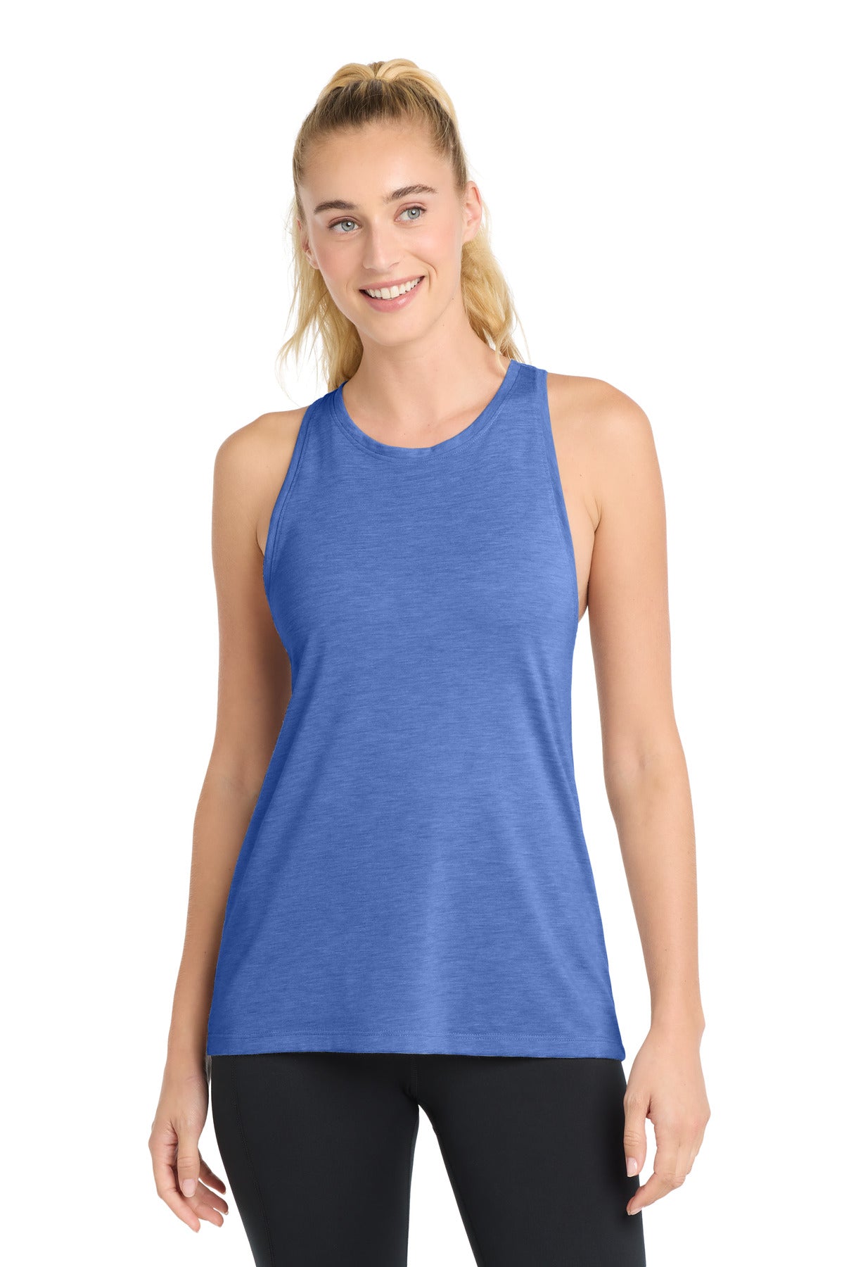 Custom Embroidery or DTF Print - Sport-Tek ® Women's PosiCharge ® Tri-Blend Wicking Tank. LST402