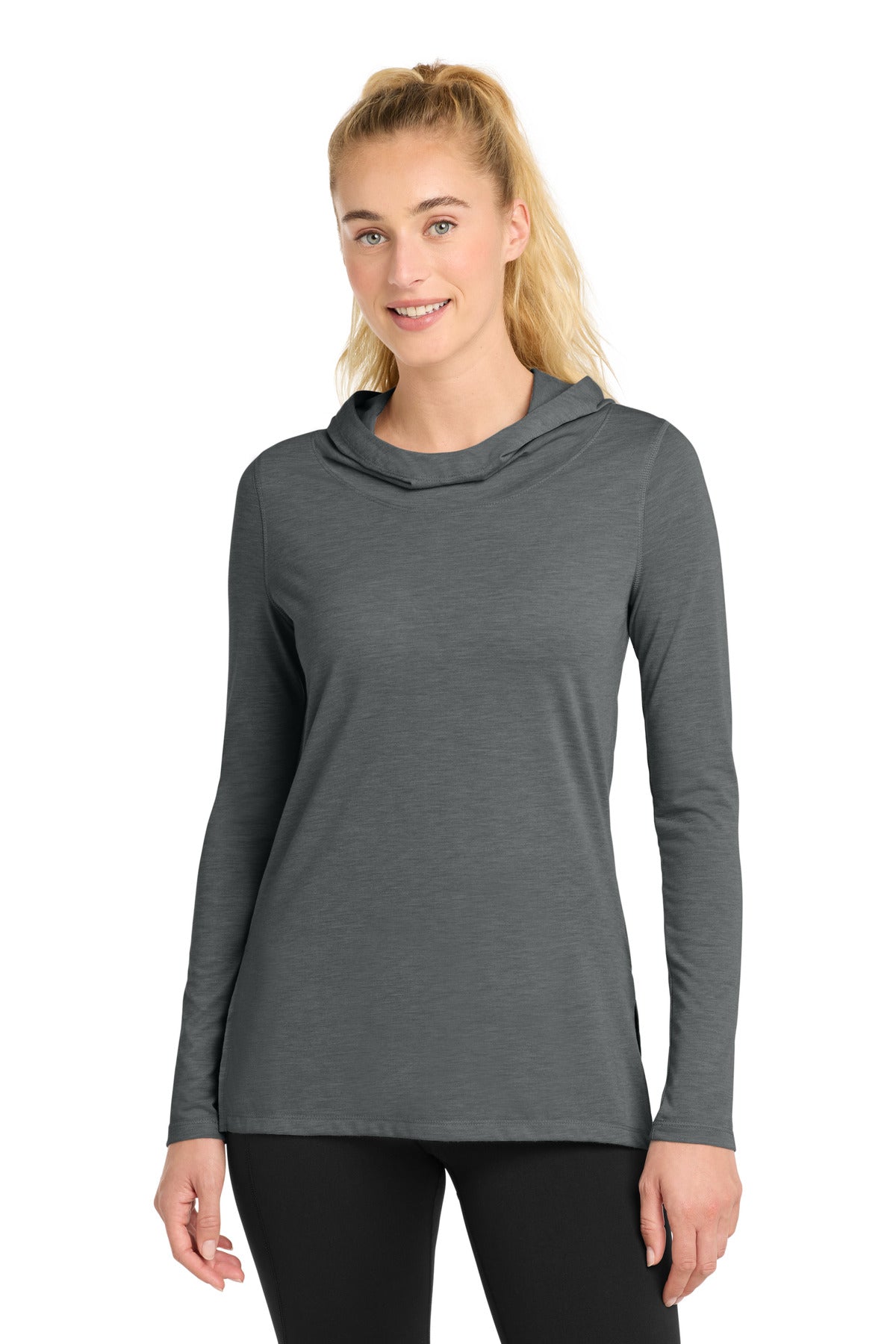 Custom Embroidery or DTF Print - Sport-Tek ® Women's PosiCharge ® Tri-Blend Wicking Long Sleeve Hoodie LST406