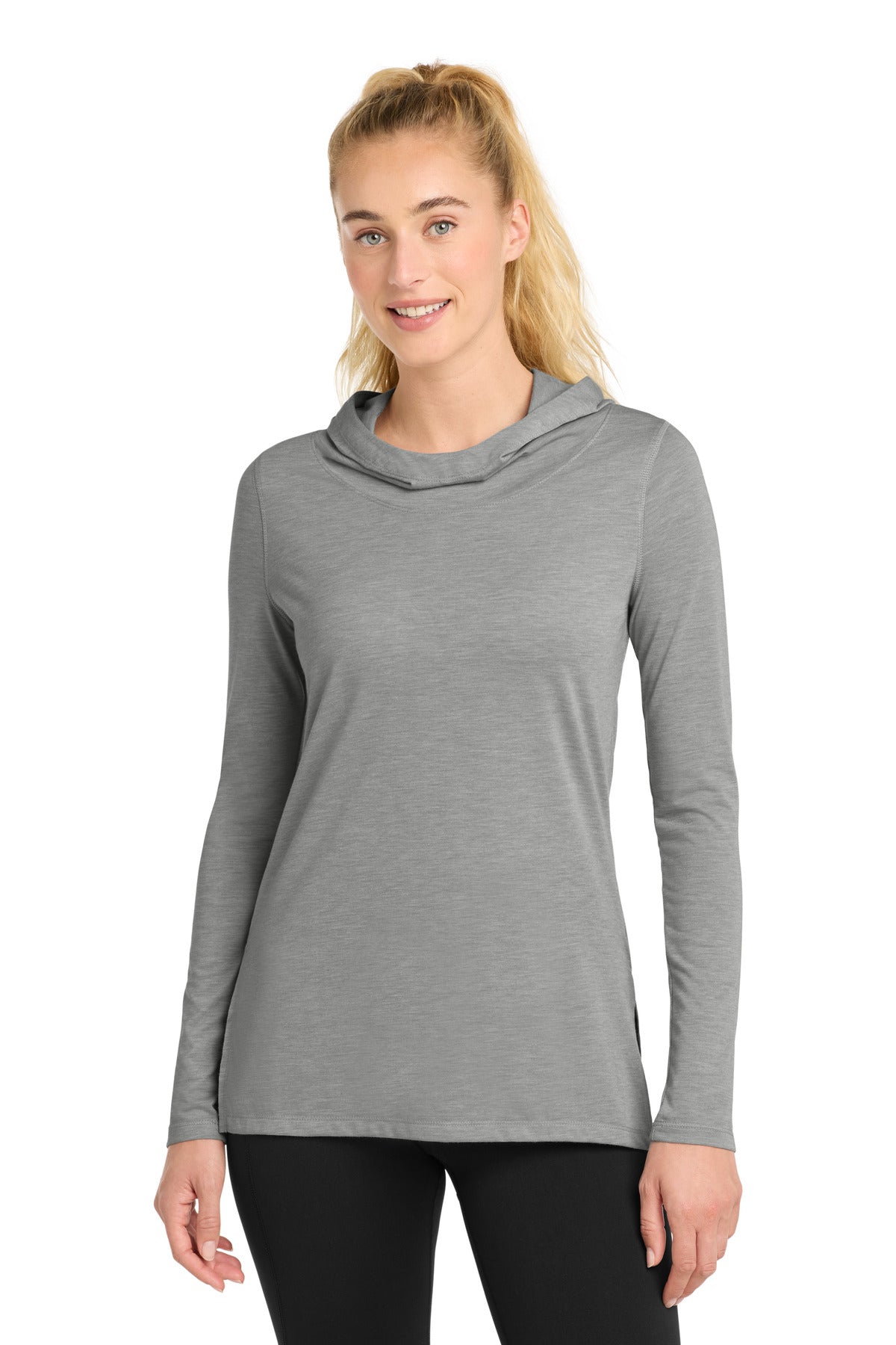 Custom Embroidery or DTF Print - Sport-Tek ® Women's PosiCharge ® Tri-Blend Wicking Long Sleeve Hoodie LST406