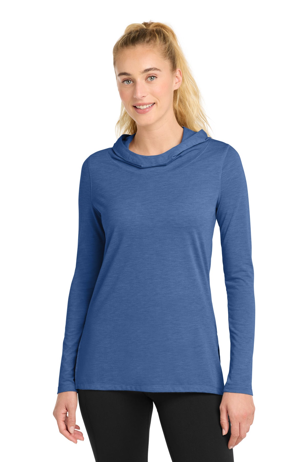 Custom Embroidery or DTF Print - Sport-Tek ® Women's PosiCharge ® Tri-Blend Wicking Long Sleeve Hoodie LST406