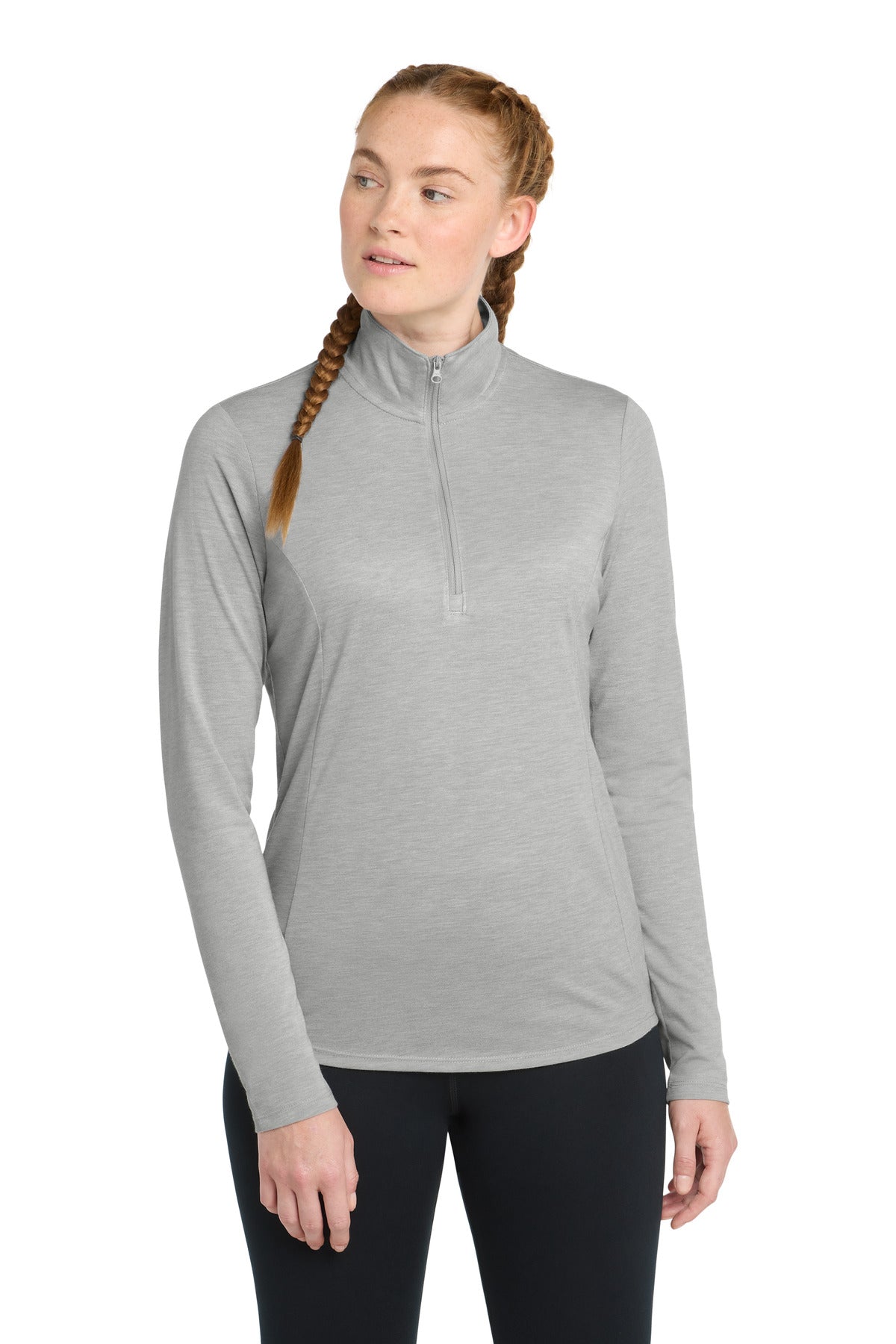 Custom Embroidery or DTF Print - Sport-Tek ® Women's PosiCharge ® Tri-Blend Wicking 1/4-Zip Pullover. LST407
