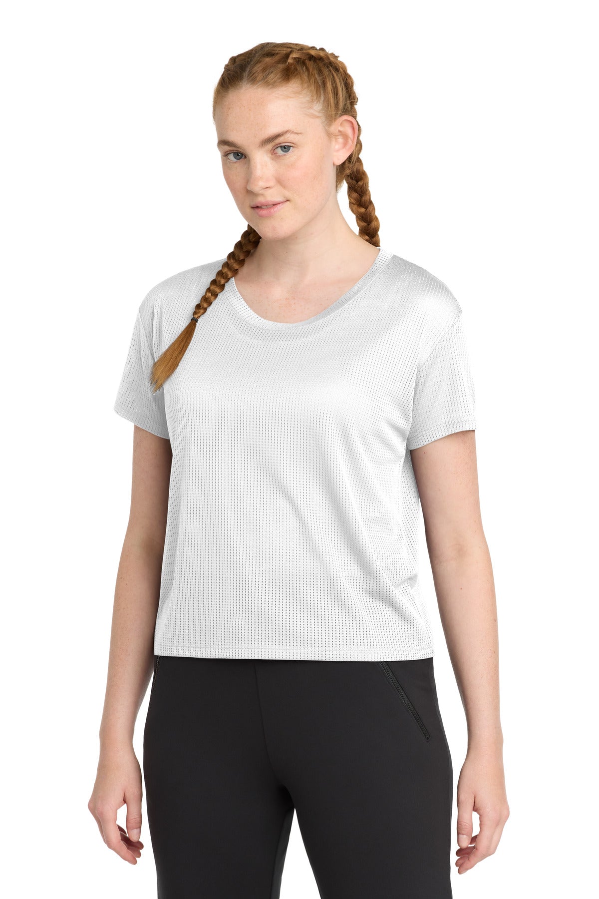 Custom Embroidery or DTF Print - Sport-Tek ® Women's PosiCharge ® Draft Crop Tee. LST411