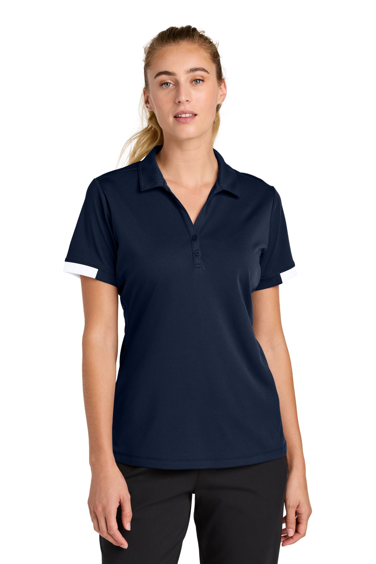 Custom Embroidery or DTF Print - Sport-Tek ® Women's Club Colorblock Polo LST444