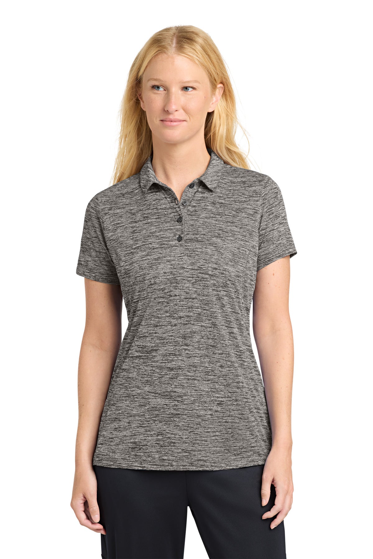 Custom Embroidery or DTF Print - Sport-Tek ® Women's PosiCharge ® Electric Heather Polo. LST590