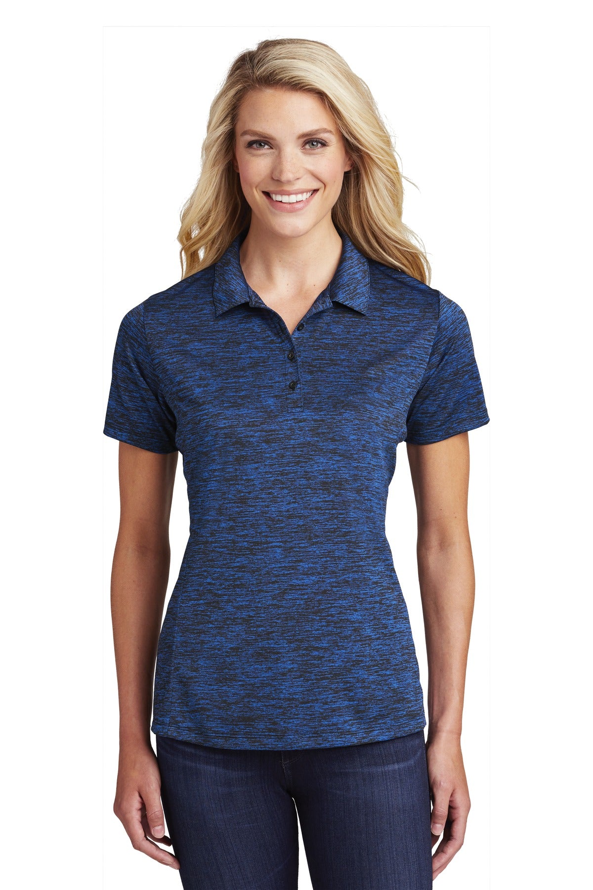 Custom Embroidered - Sport-Tek © Women's PosiCharge © Electric Heather Polo. LST590