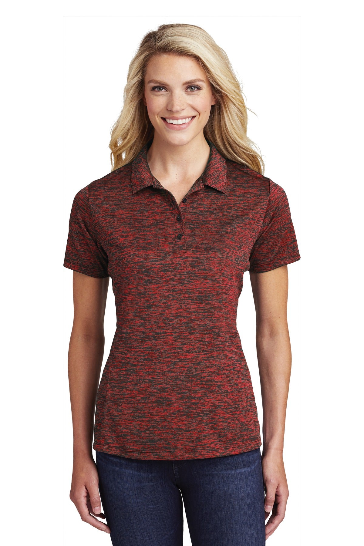 Custom Embroidered - Sport-Tek © Women's PosiCharge © Electric Heather Polo. LST590