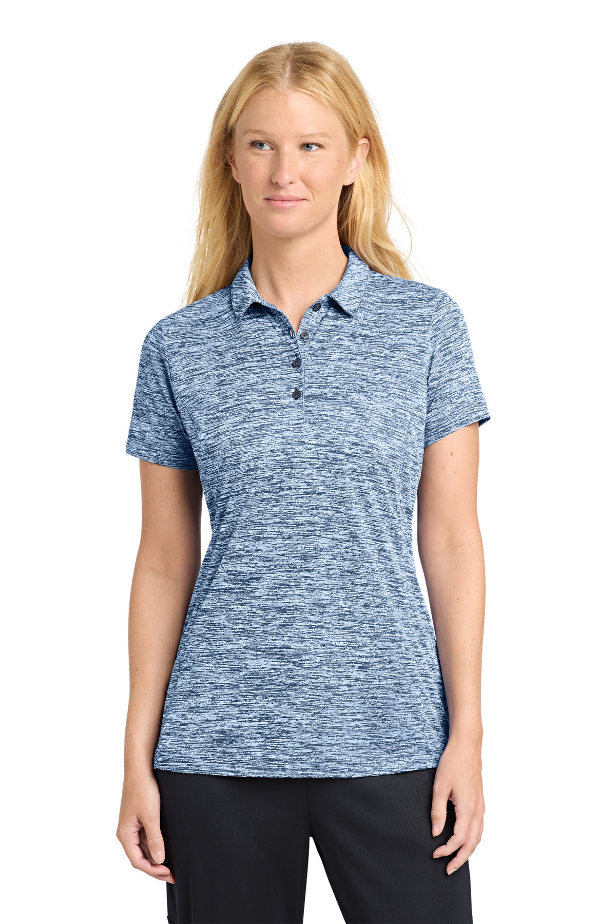 Custom Embroidery or DTF Print - Sport-Tek ® Women's PosiCharge ® Electric Heather Polo. LST590