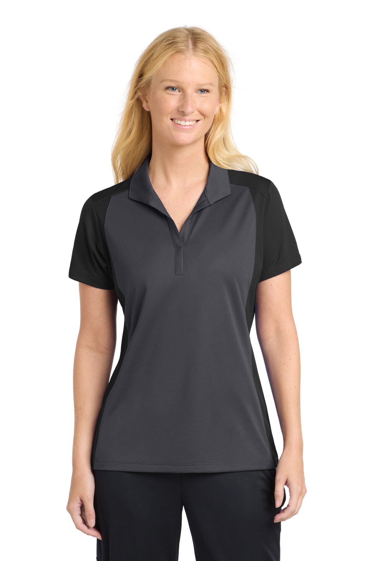 Custom Embroidery or DTF Print - Sport-Tek ® Women's Colorblock Micropique Sport-Wick ® Polo. LST652