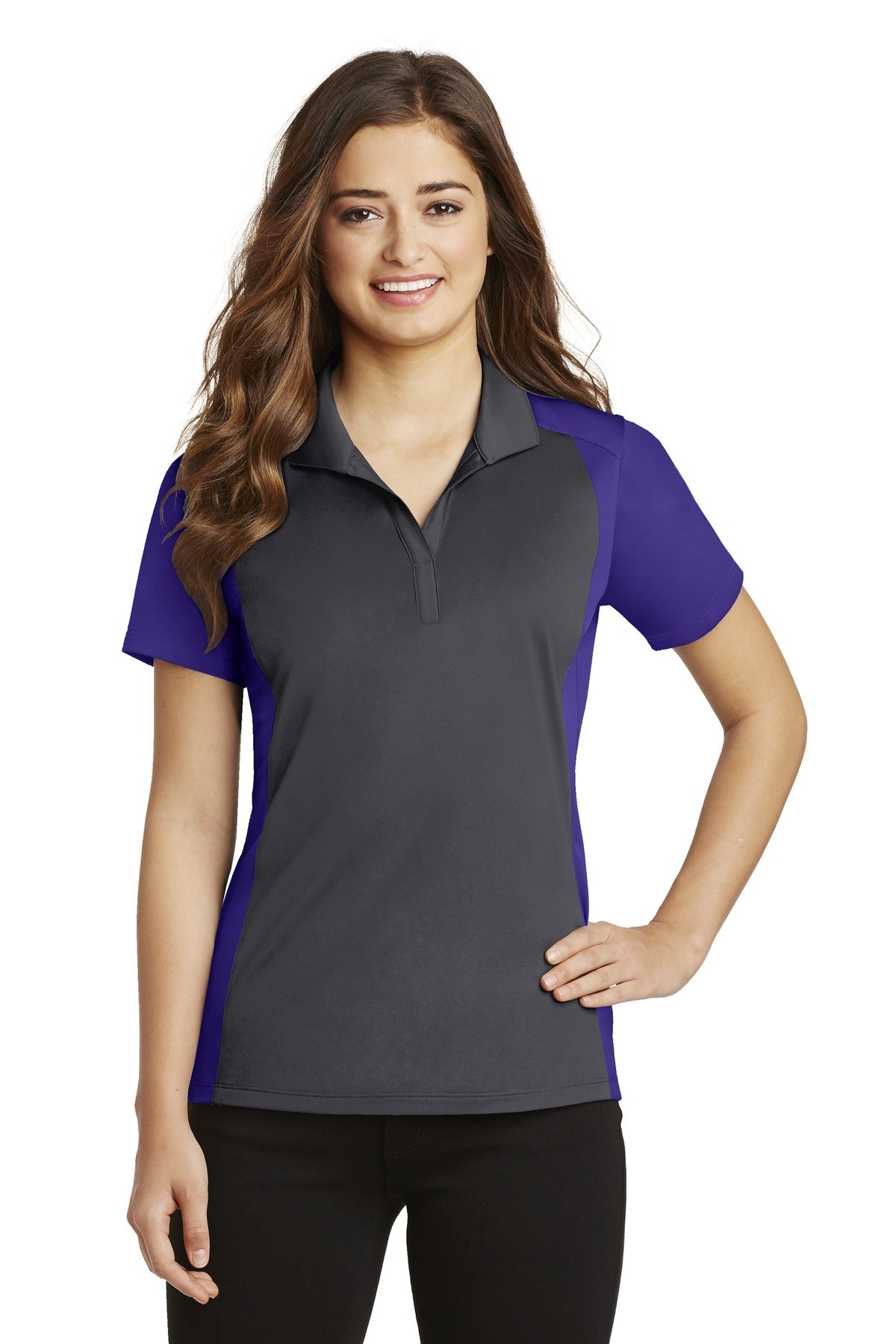 Custom Embroidered - Sport-Tek© Women's Colorblock Micropique Sport-Wick© Polo. LST652