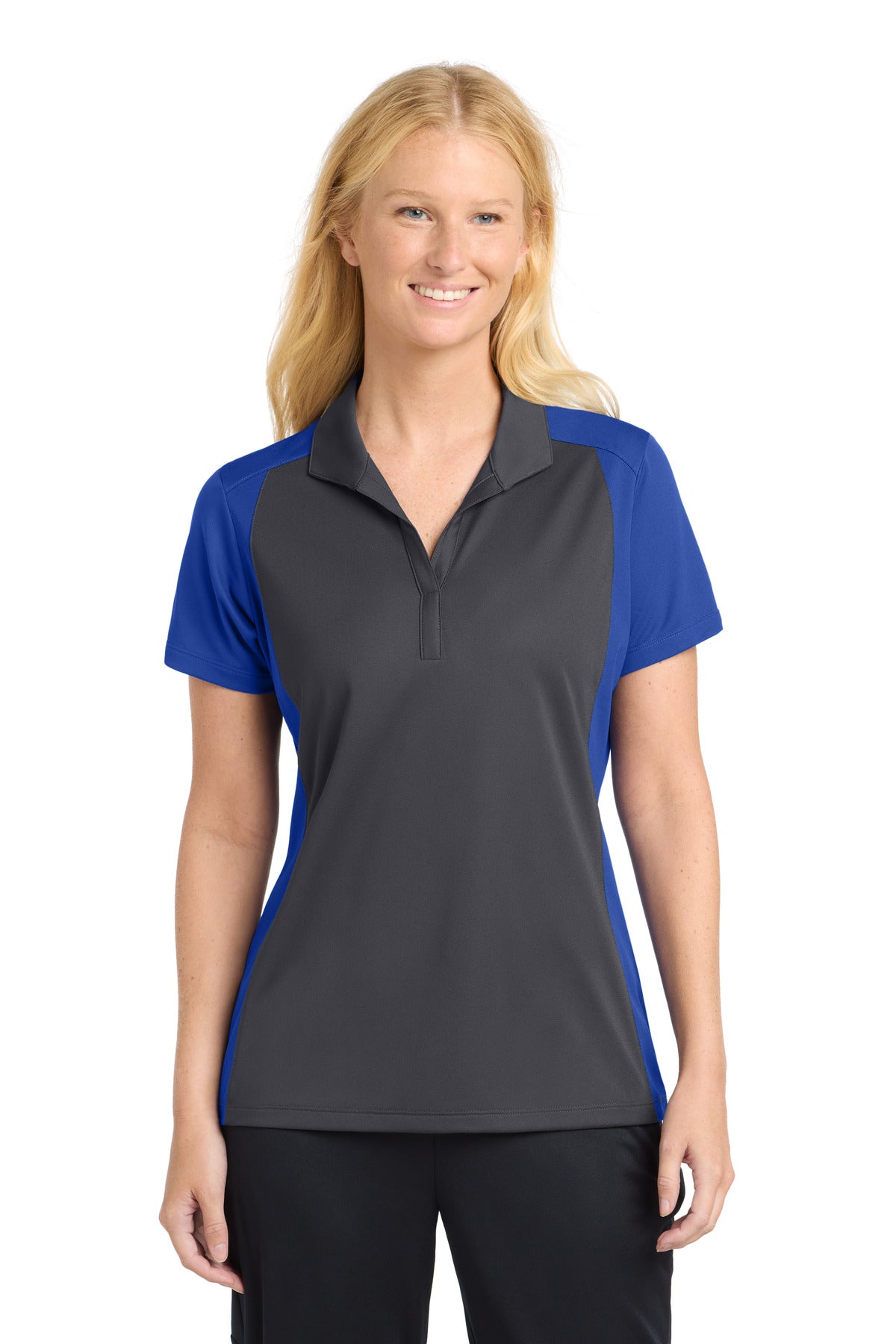 Custom Embroidery or DTF Print - Sport-Tek ® Women's Colorblock Micropique Sport-Wick ® Polo. LST652