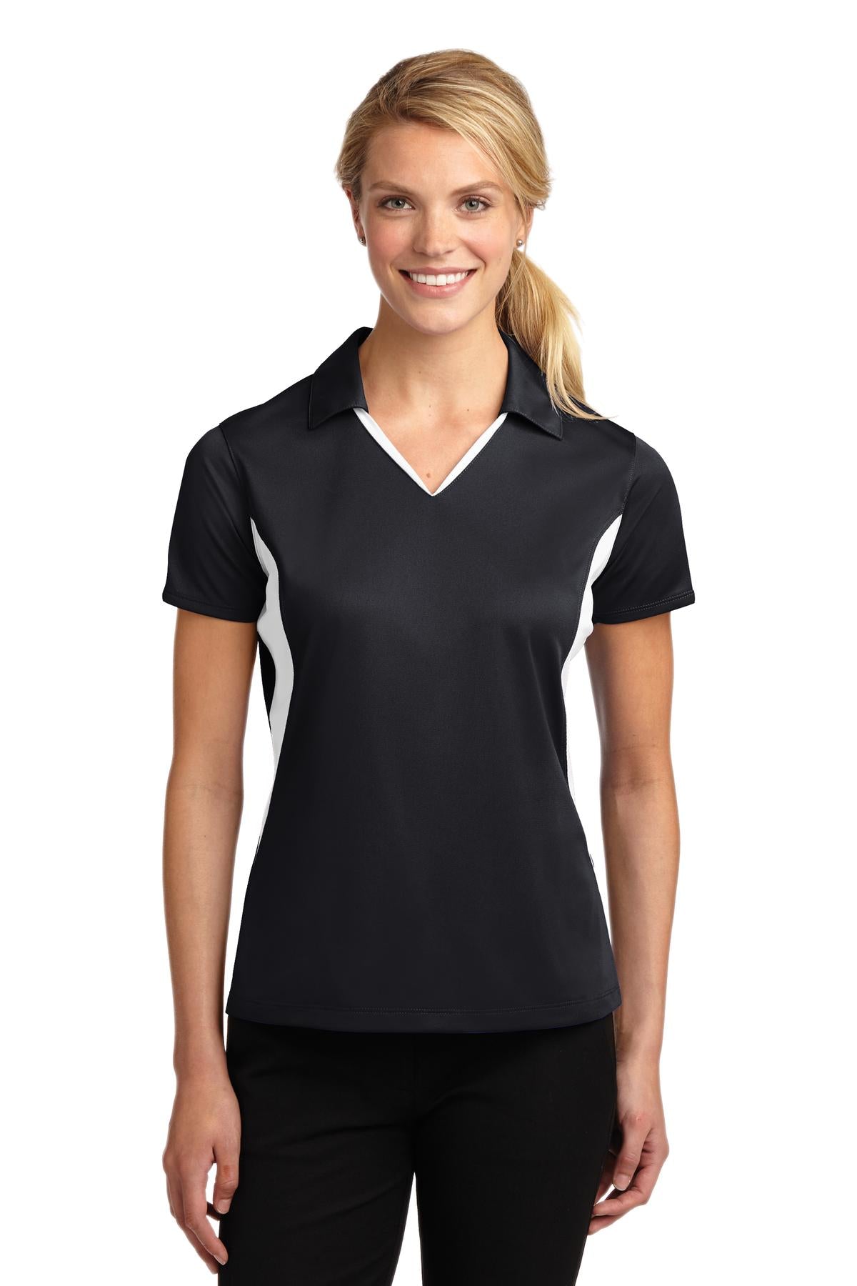 Custom Embroidered - Sport-Tek© Women's Side Blocked Micropique Sport-Wick© Polo. LST655