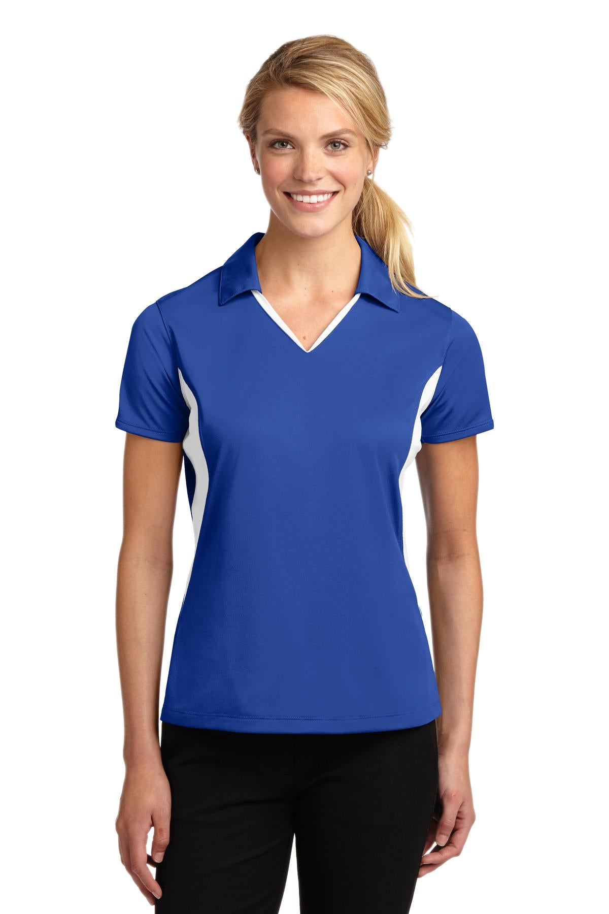 Custom Embroidered - Sport-Tek© Women's Side Blocked Micropique Sport-Wick© Polo. LST655