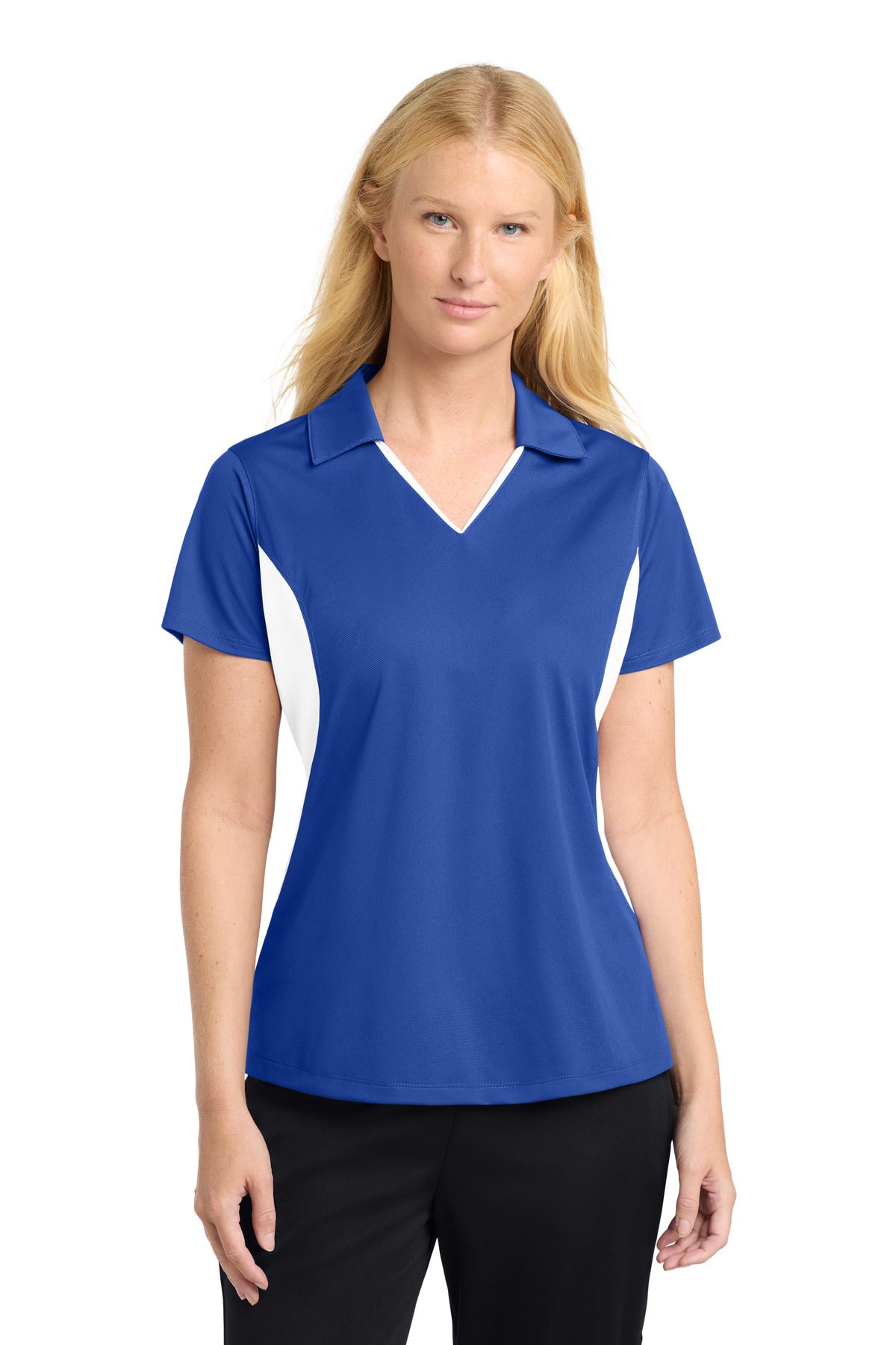Custom Embroidery or DTF Print - Sport-Tek ® Women's Side Blocked Micropique Sport-Wick ® Polo. LST655